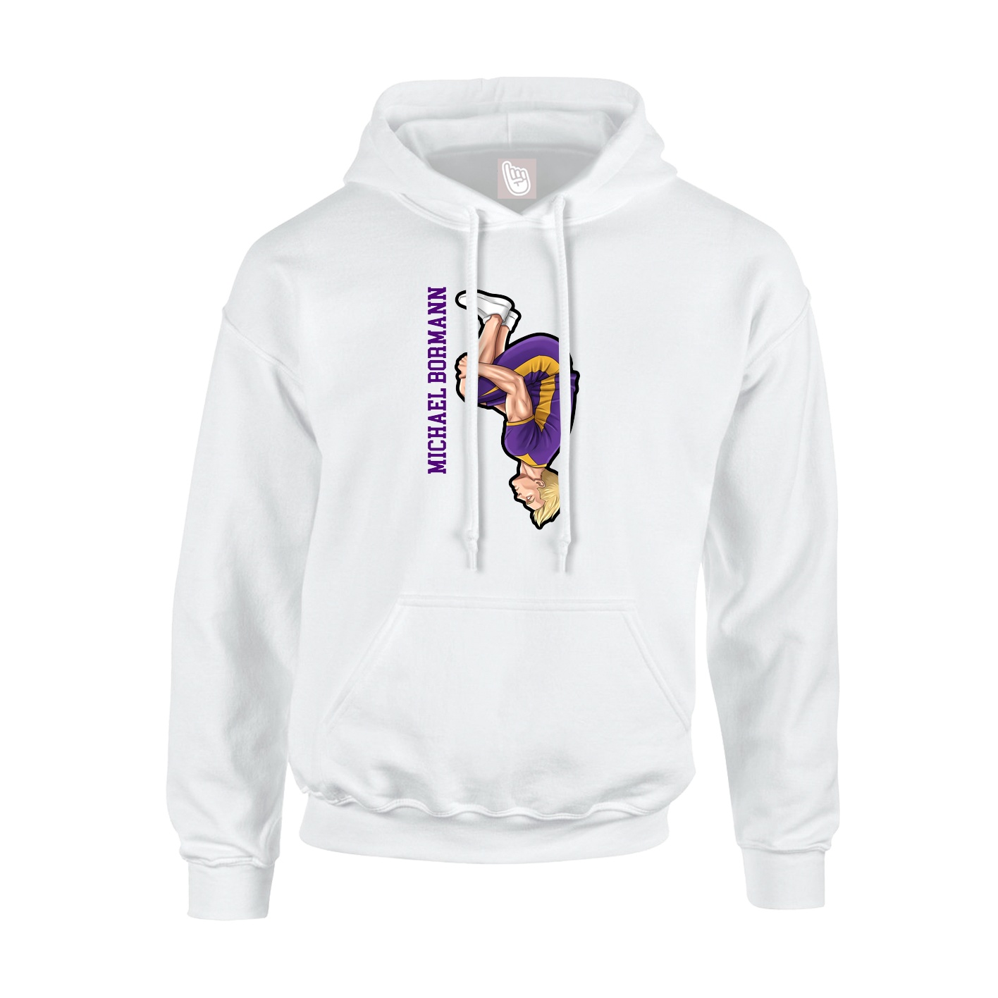 Hoodie — Name Vertical in White
