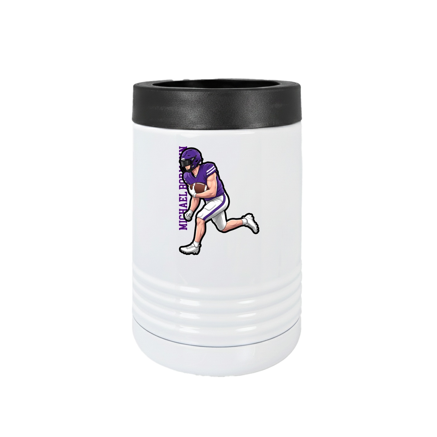 Beverage Holder — Name Vertical in White
