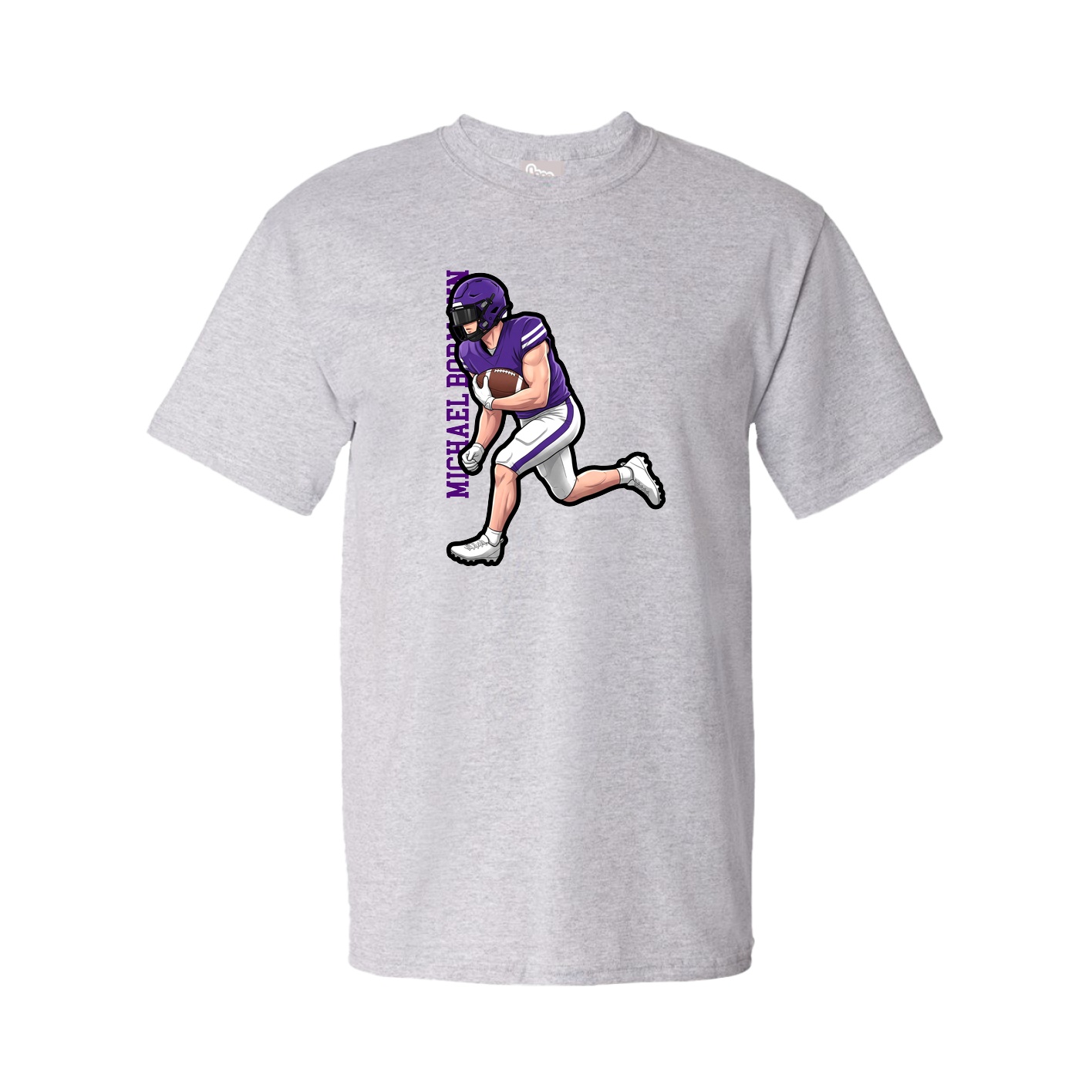 Tee — Name Vertical in Grey