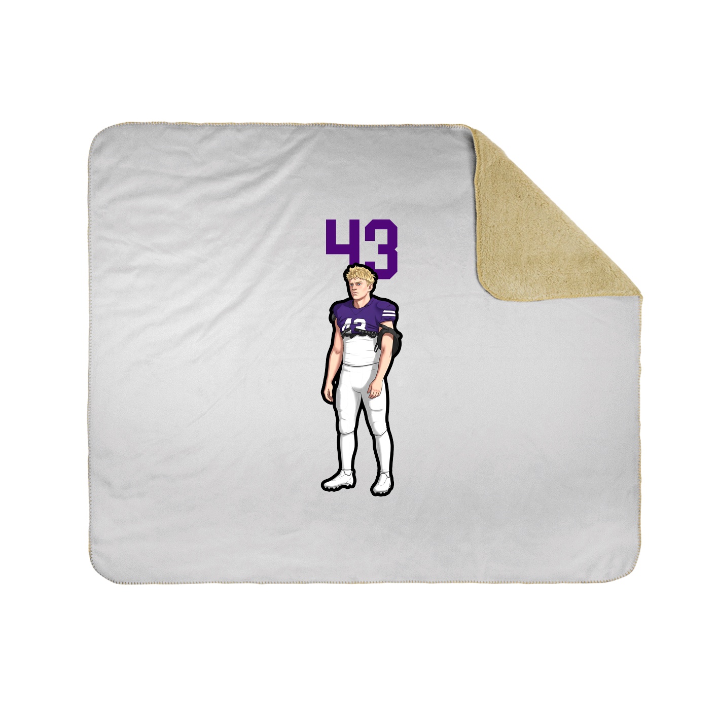 Throw Blanket — Number Top in White