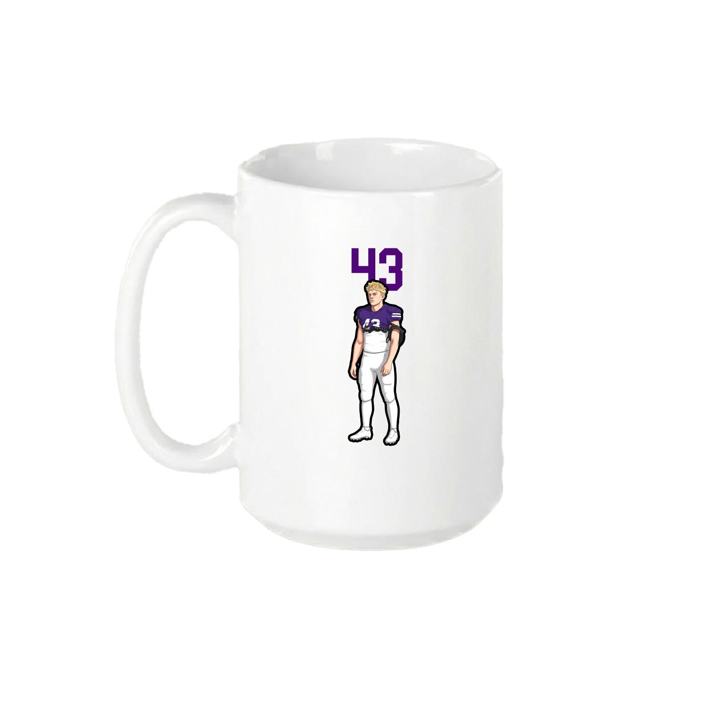 15oz Coffee Mug — Number Top in White
