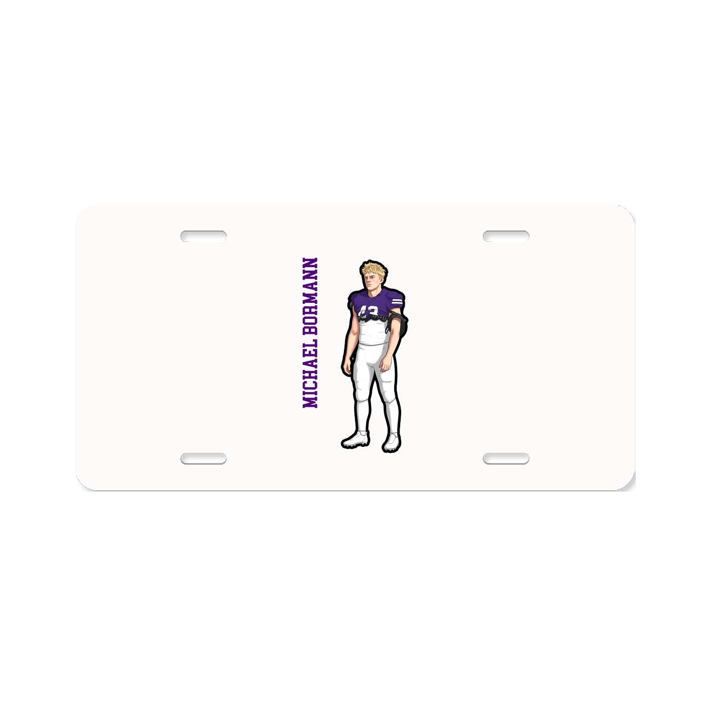 License Plate — Name Vertical in Classic