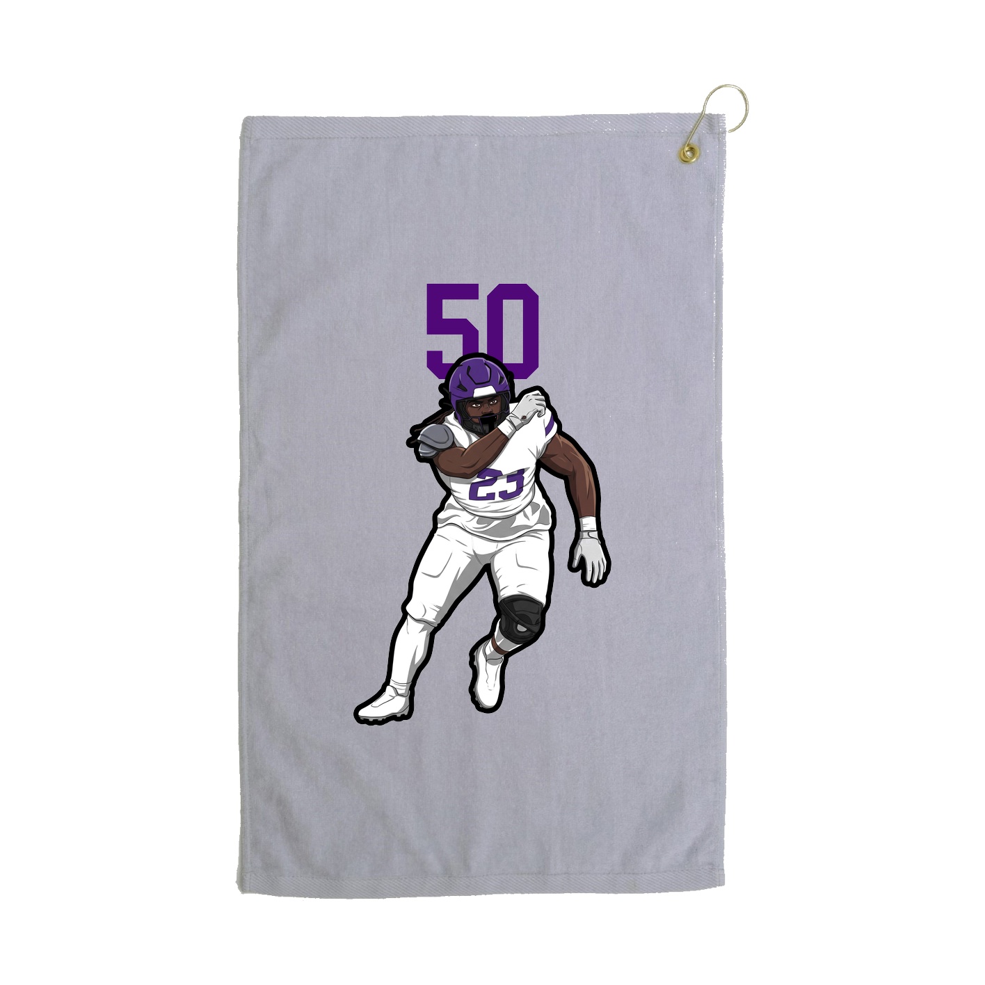 Golf Towel — Number Top in Grey