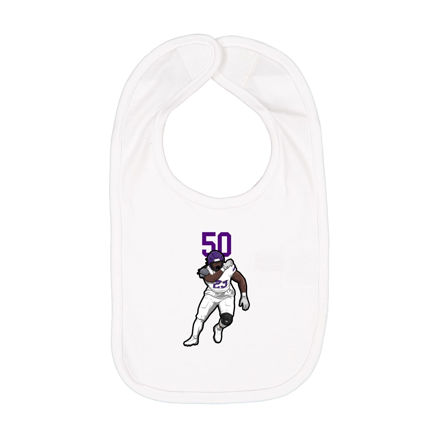 Infant Bib — Number Top in White
