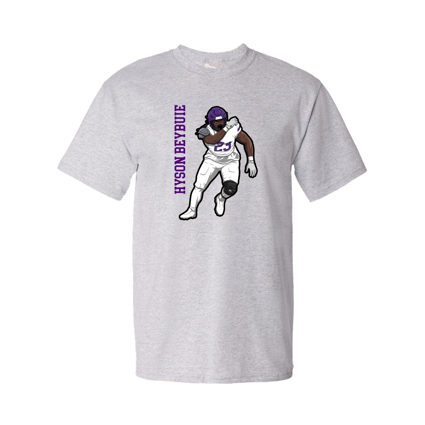 Youth Tee — Name Vertical in Grey