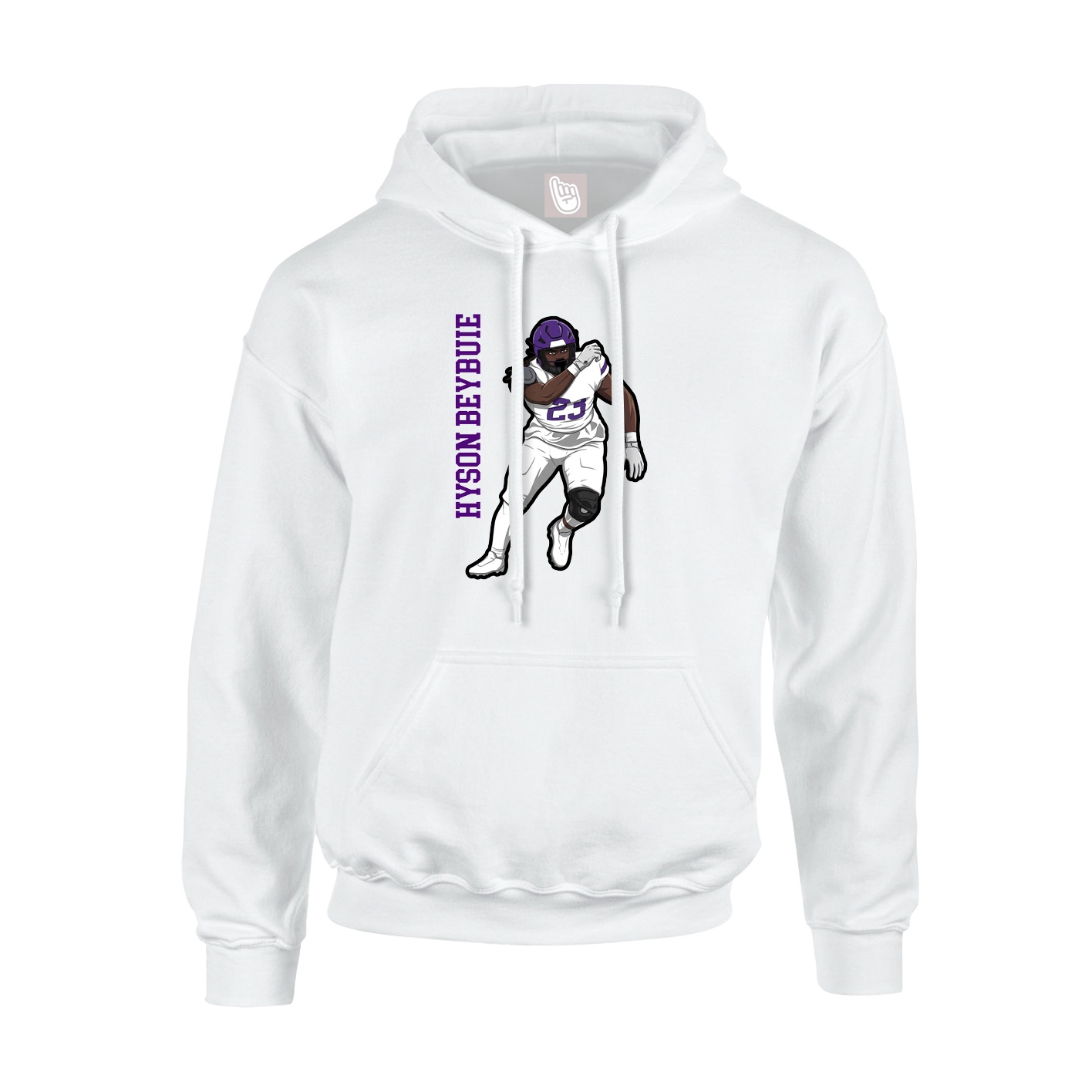 Youth Hoodie — Name Vertical in White