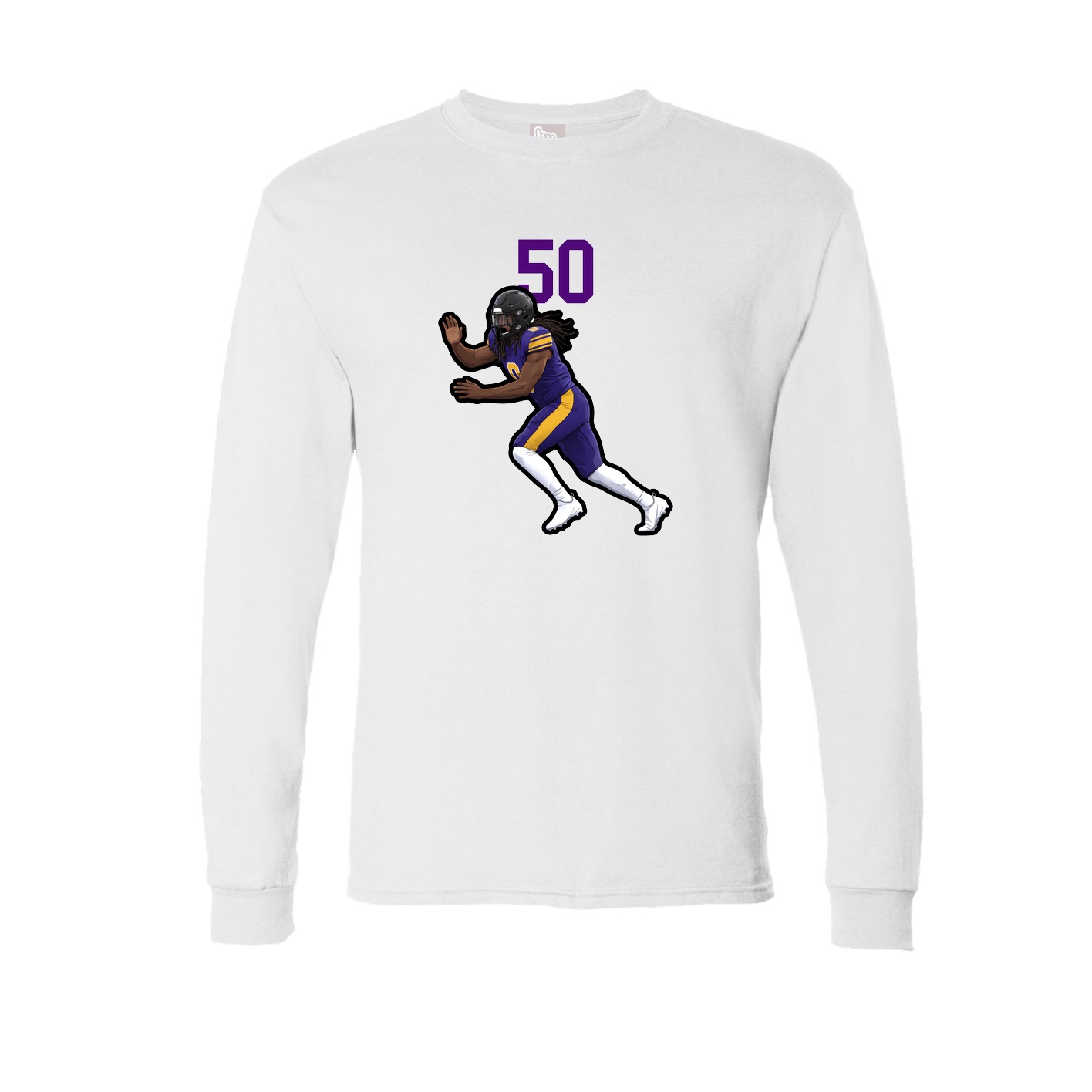 Long Sleeve Tee — Number Top in White