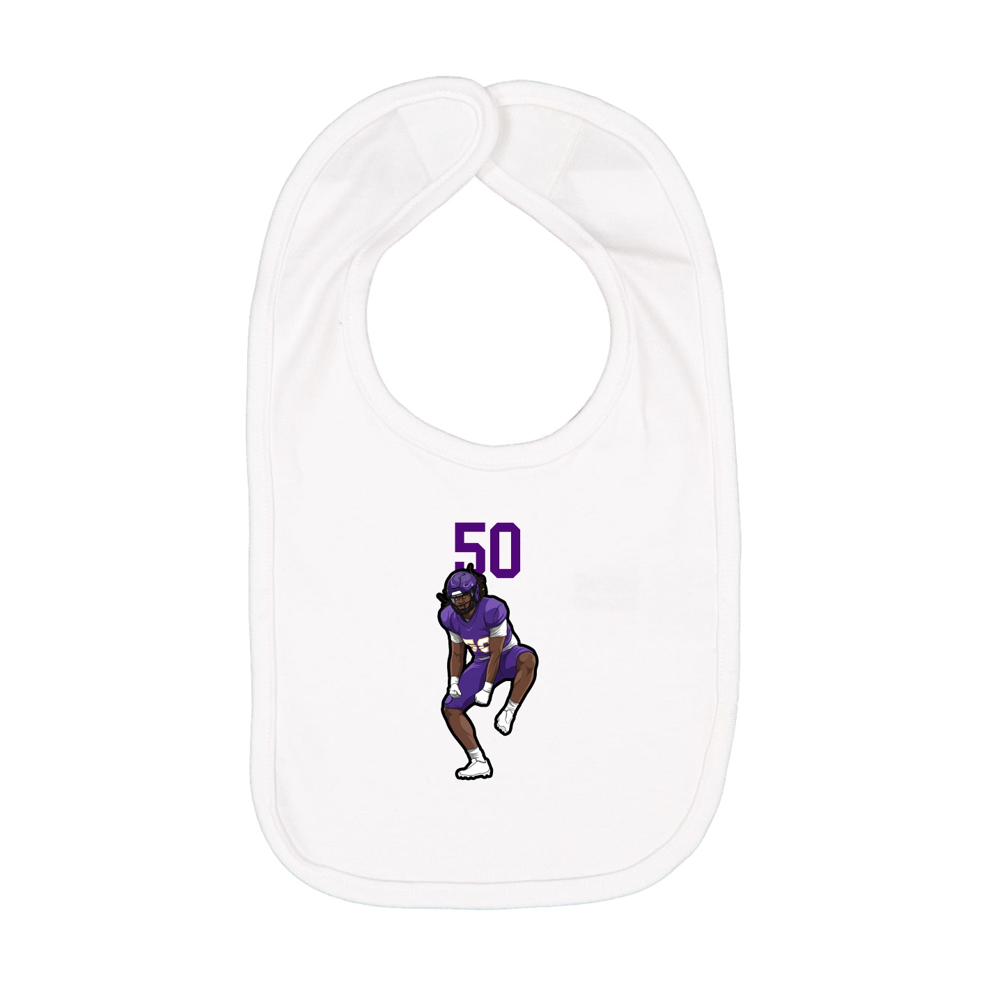Infant Bib — Number Top in White