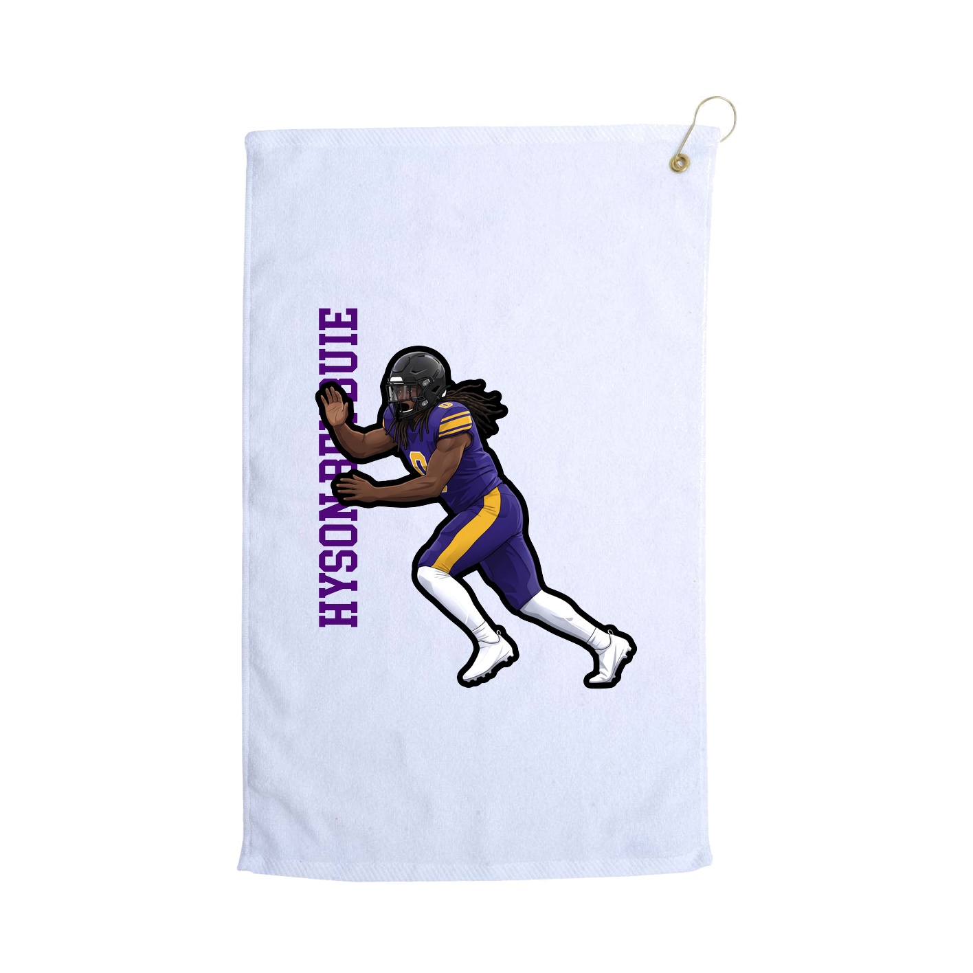 Golf Towel — Name Vertical in White