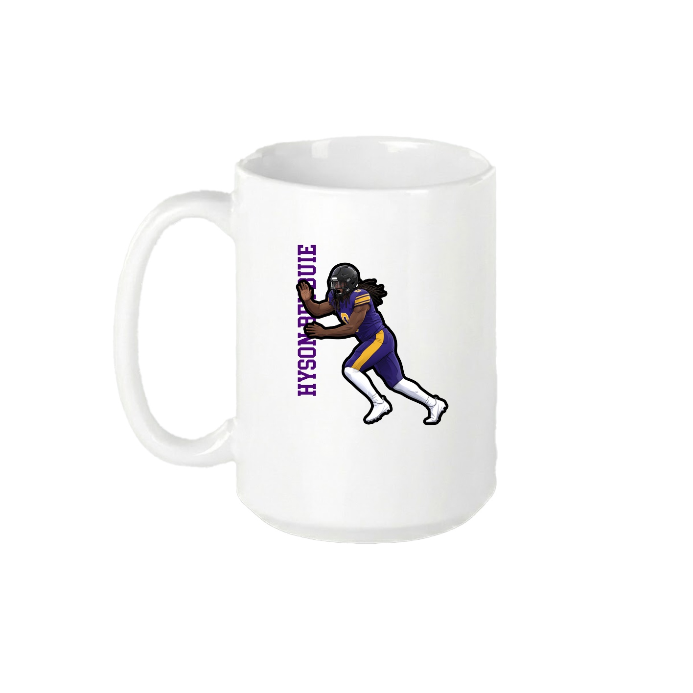 15oz Coffee Mug — Name Vertical in White