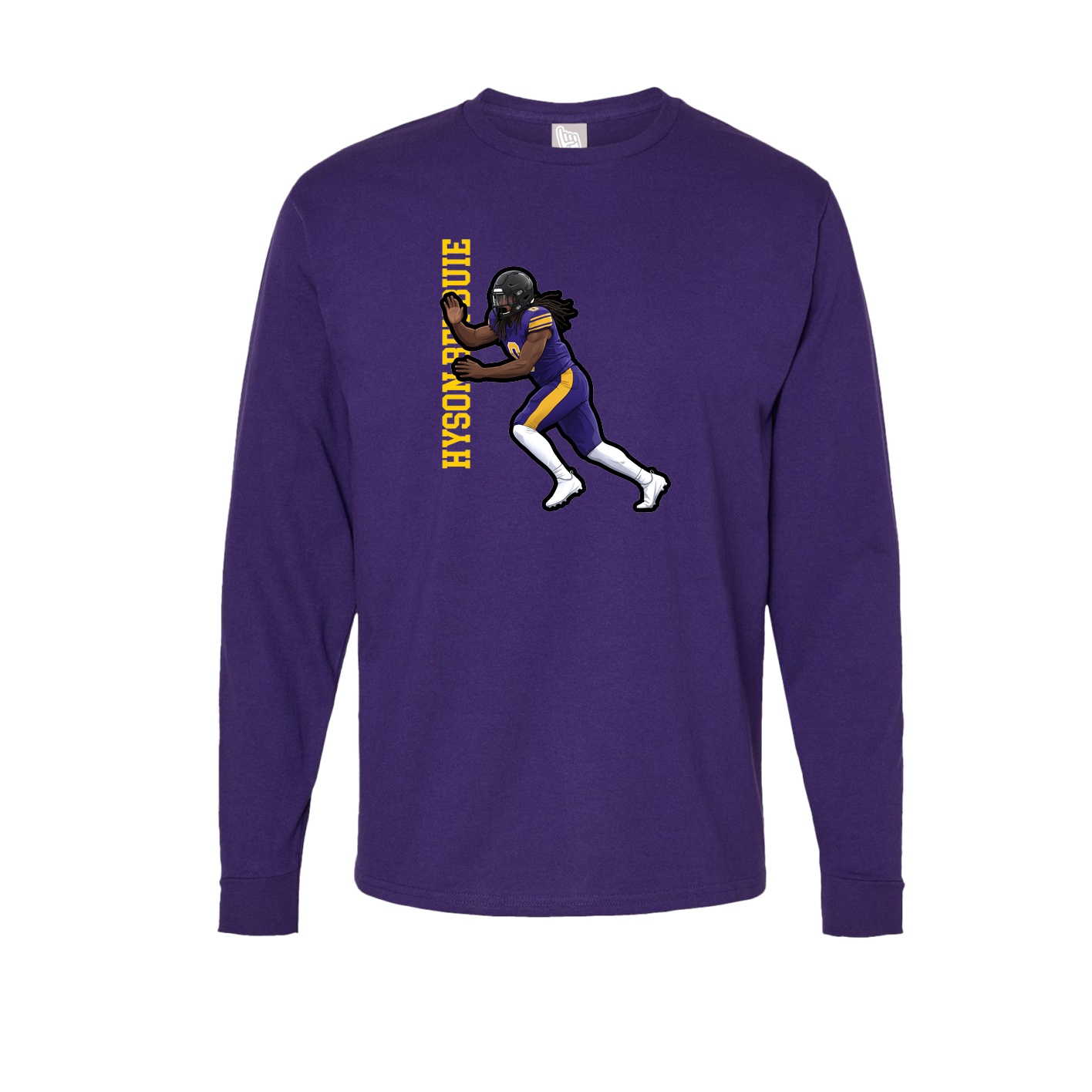 Long Sleeve Tee — Name Vertical in Purple