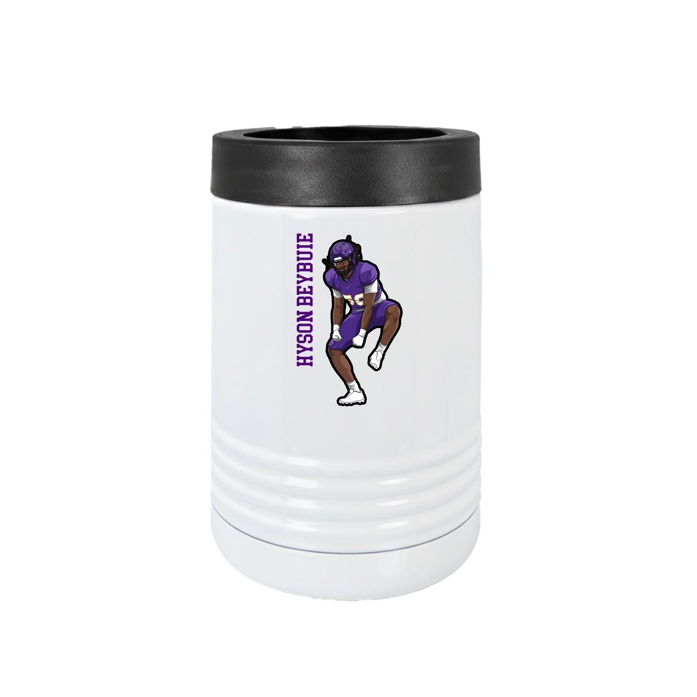 Beverage Holder — Name Vertical in White
