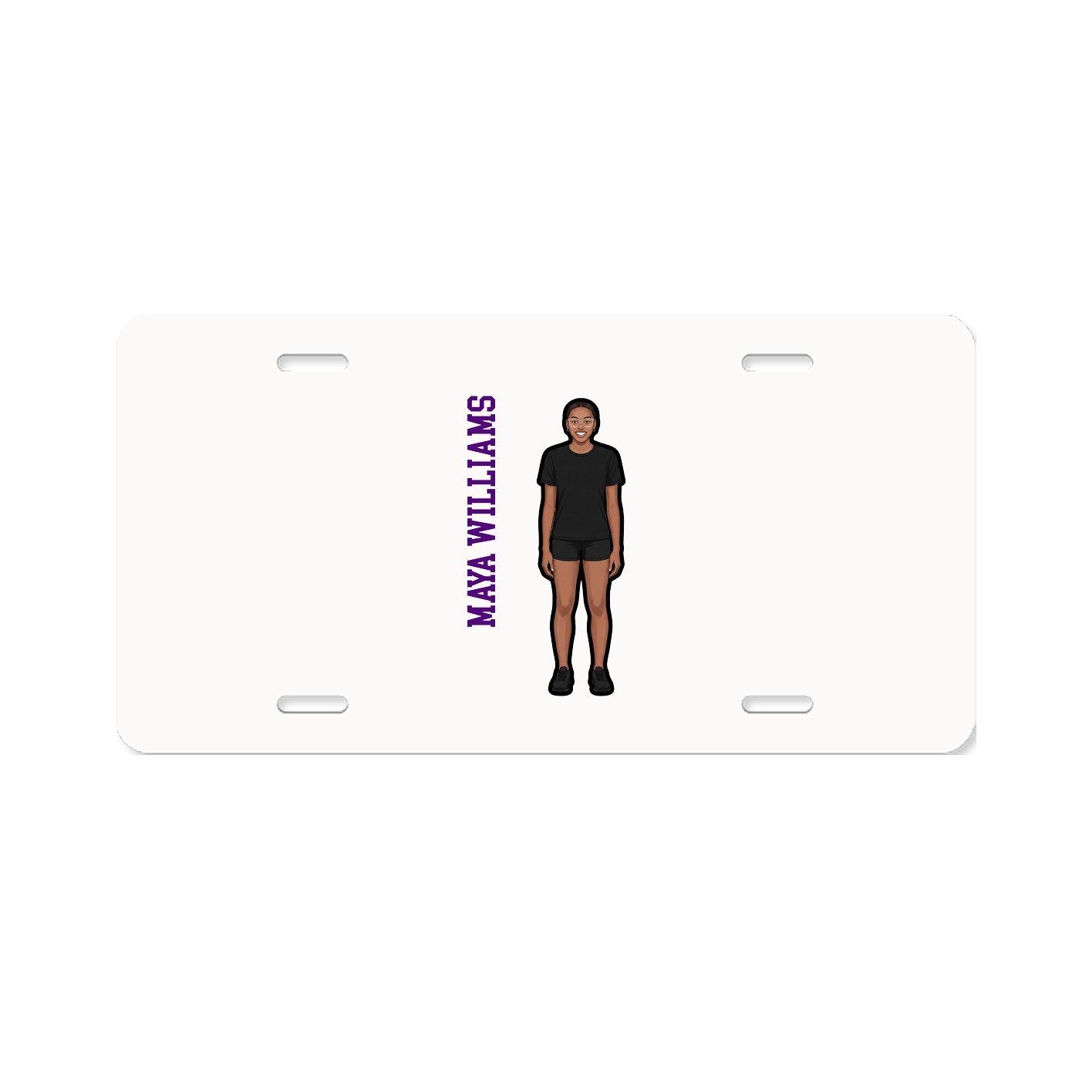 License Plate — Name Vertical in Classic