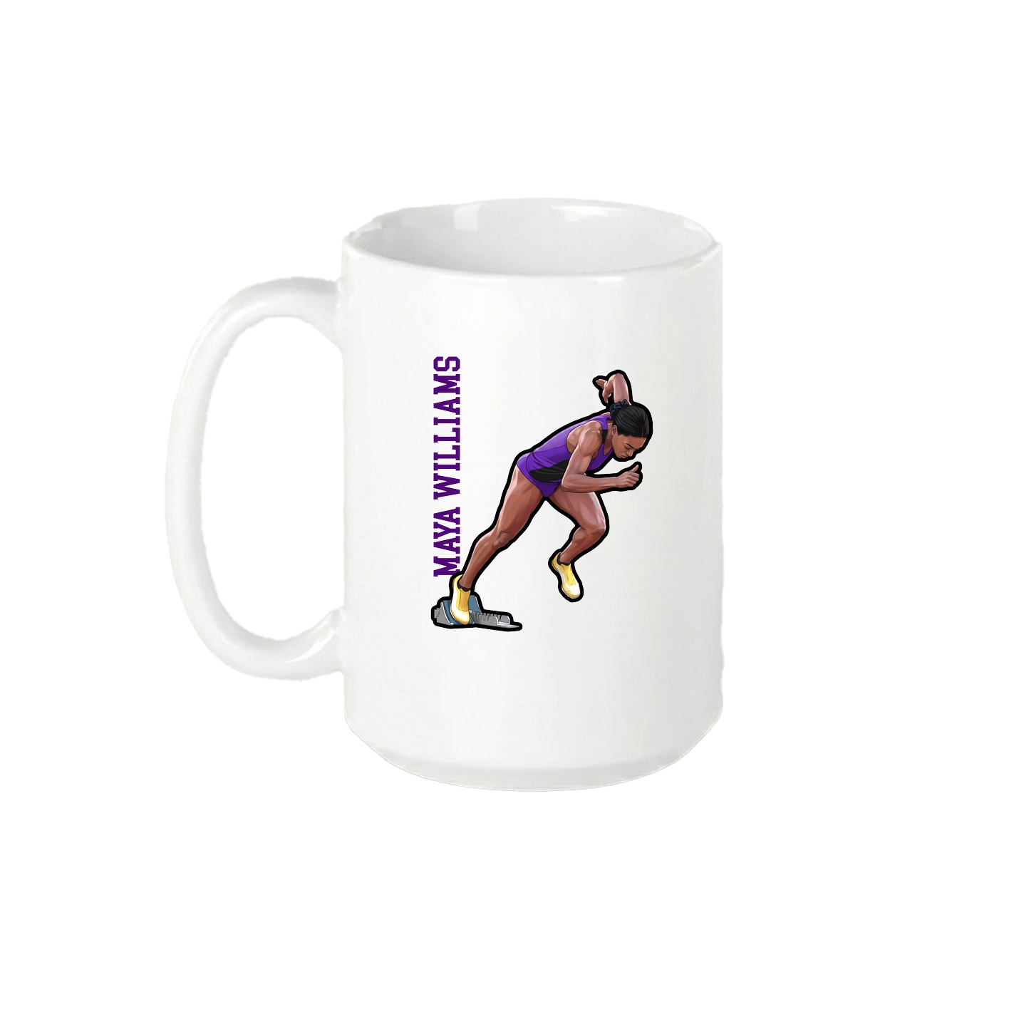 15oz Coffee Mug — Name Vertical in White