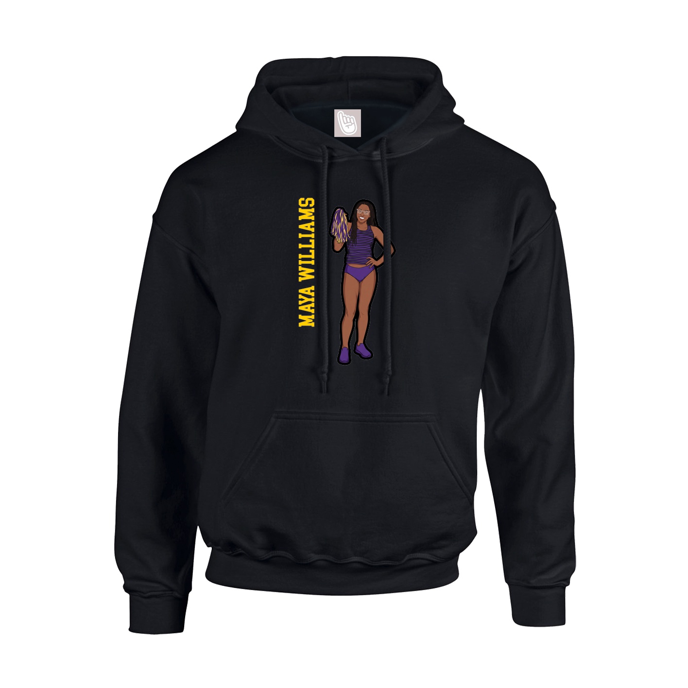 Hoodie — Name Vertical in Black