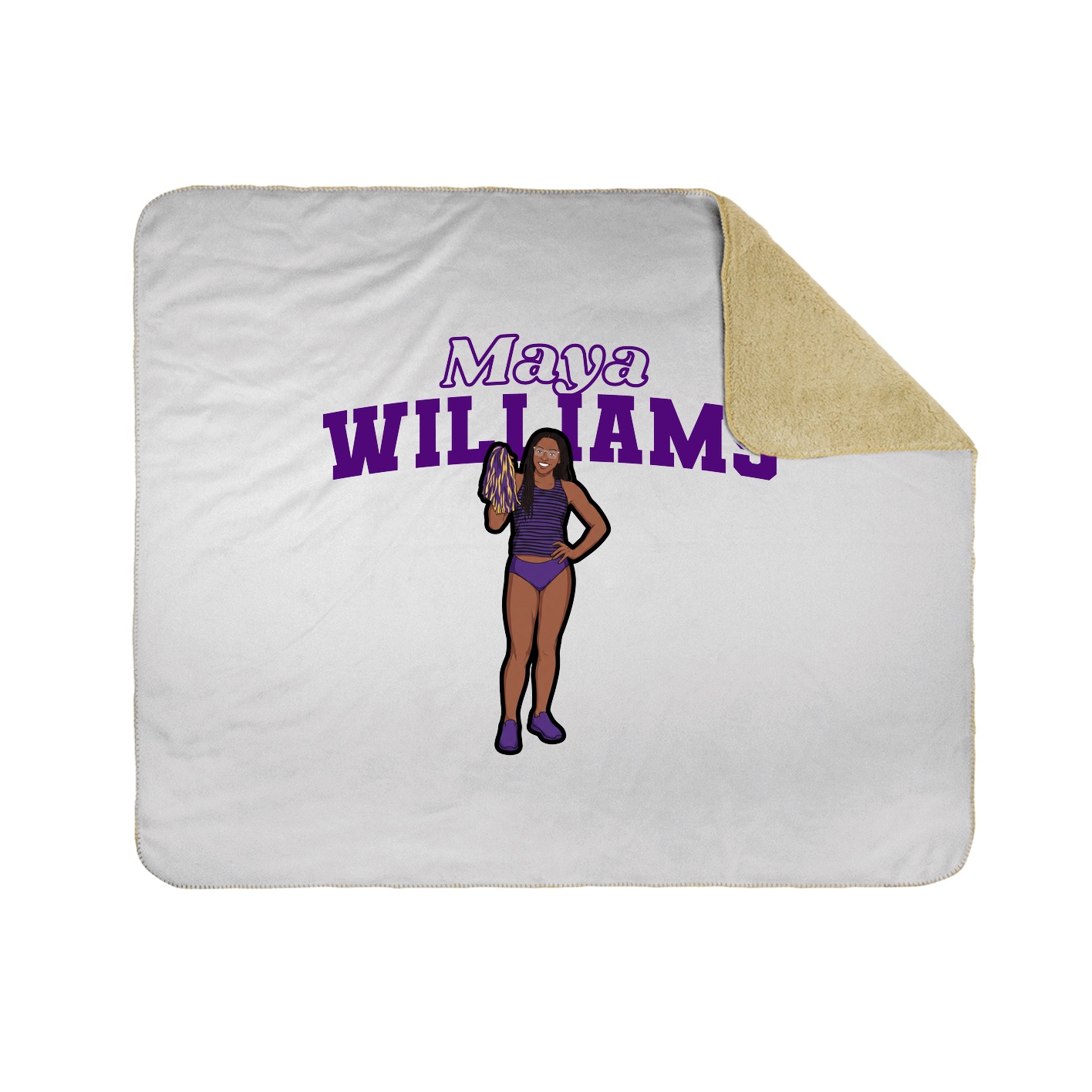 Throw Blanket — Name Arch in White