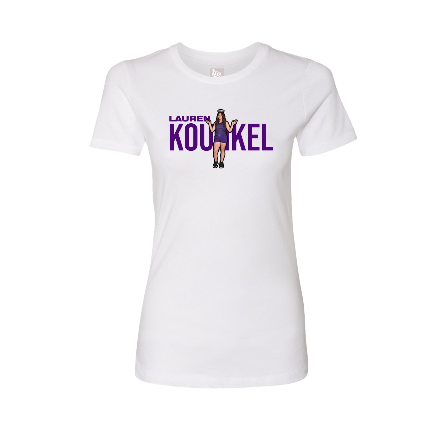 Fitted Women's Tee — Player Name in White