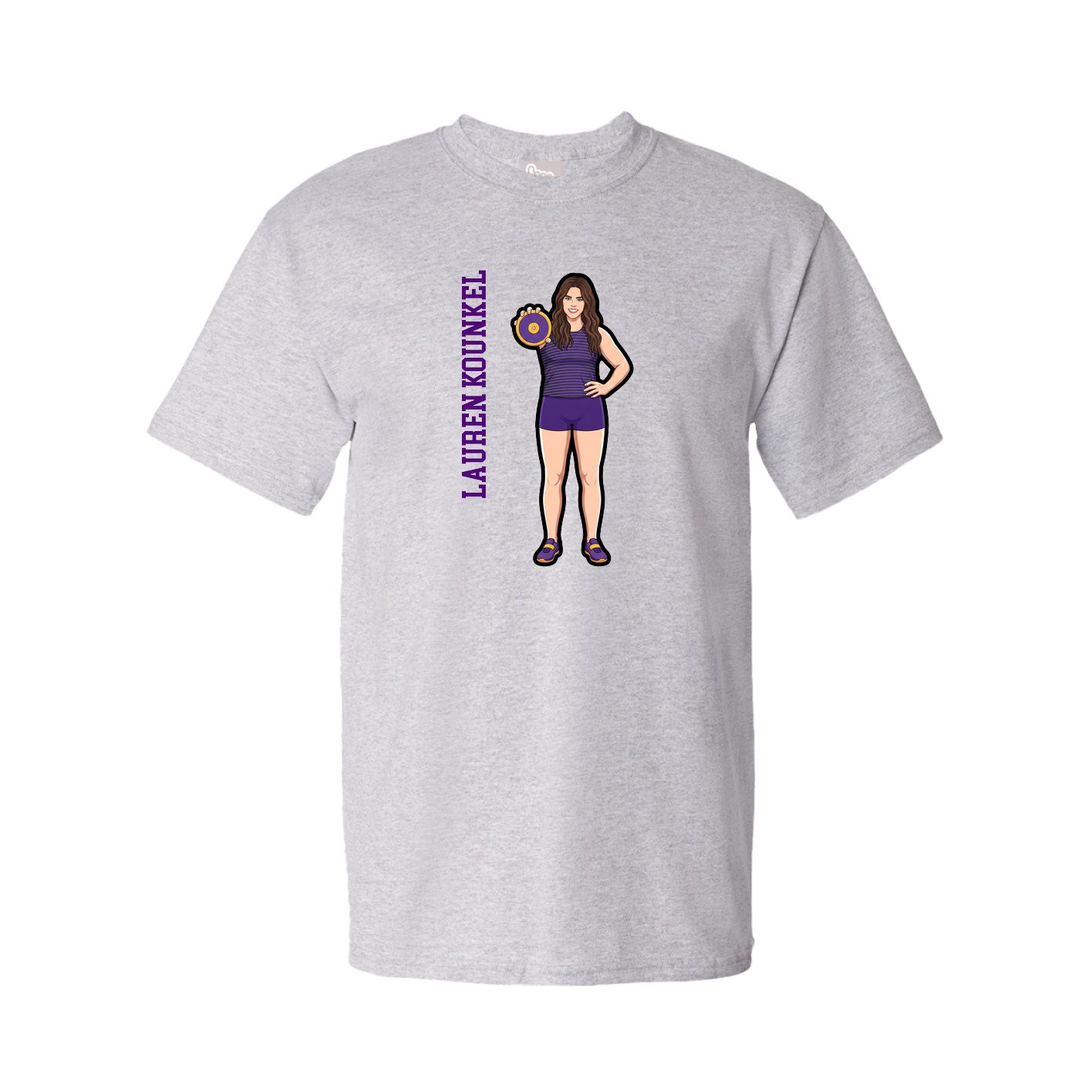 Youth Tee — Name Vertical in Grey