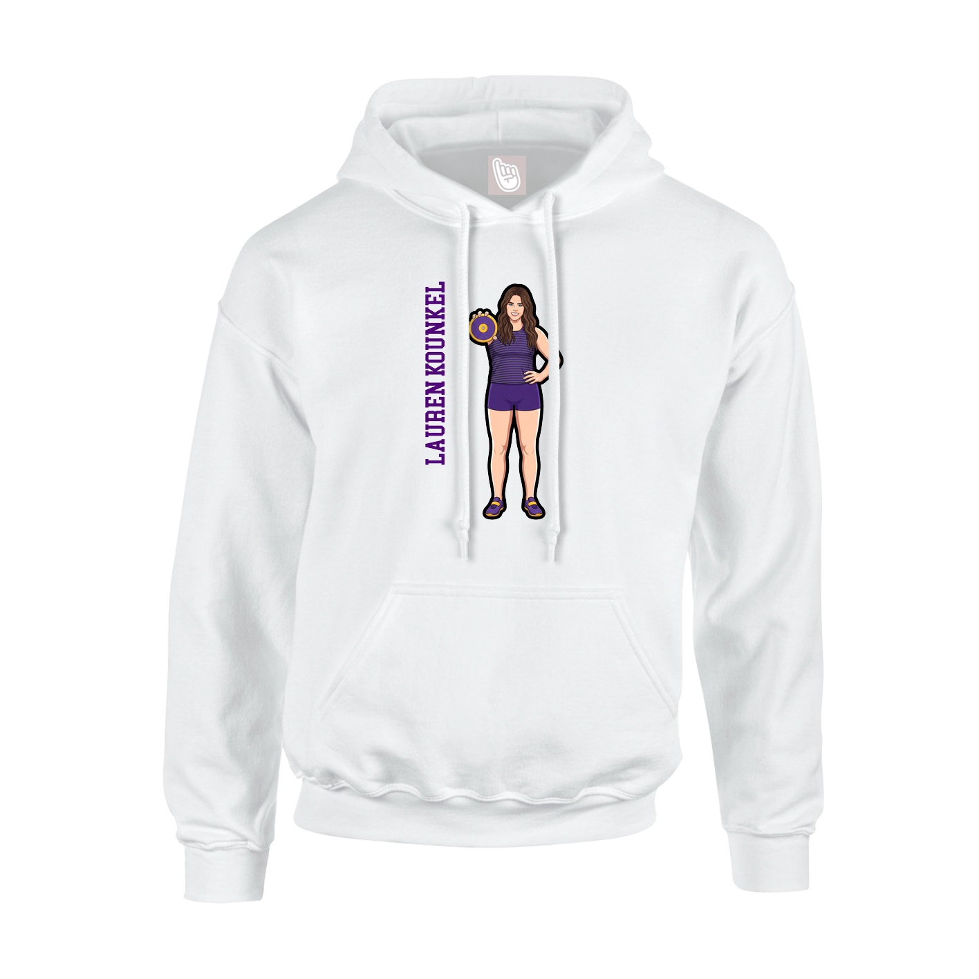 Youth Hoodie — Name Vertical in White