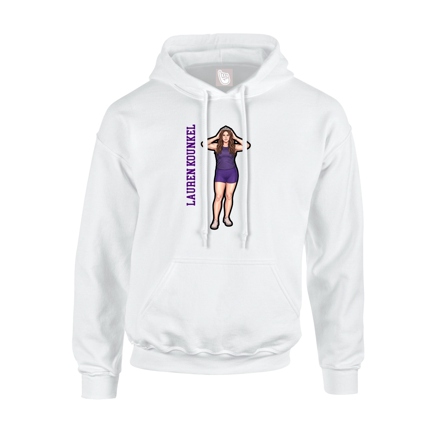 Youth Hoodie — Name Vertical in White