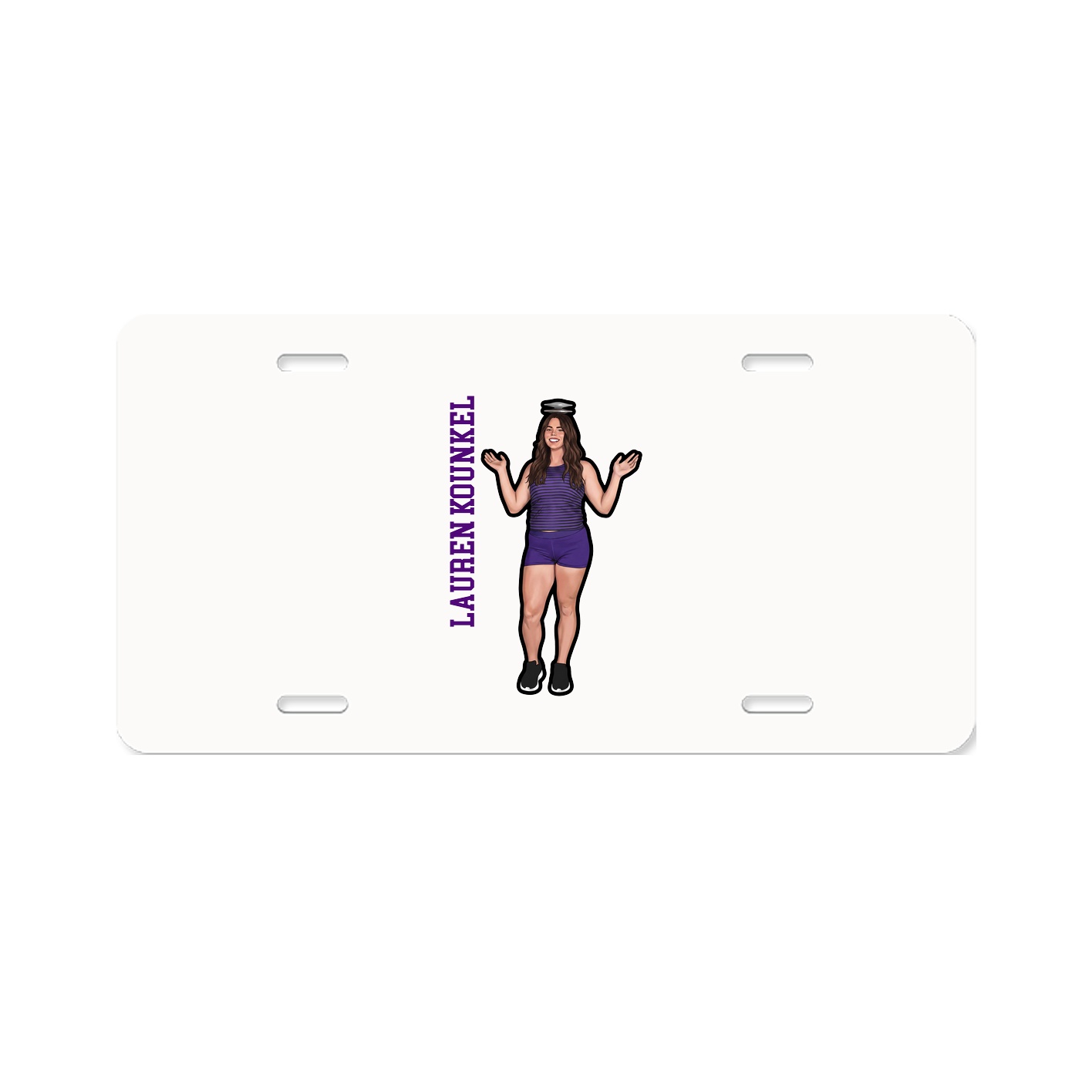 License Plate — Name Vertical in Classic