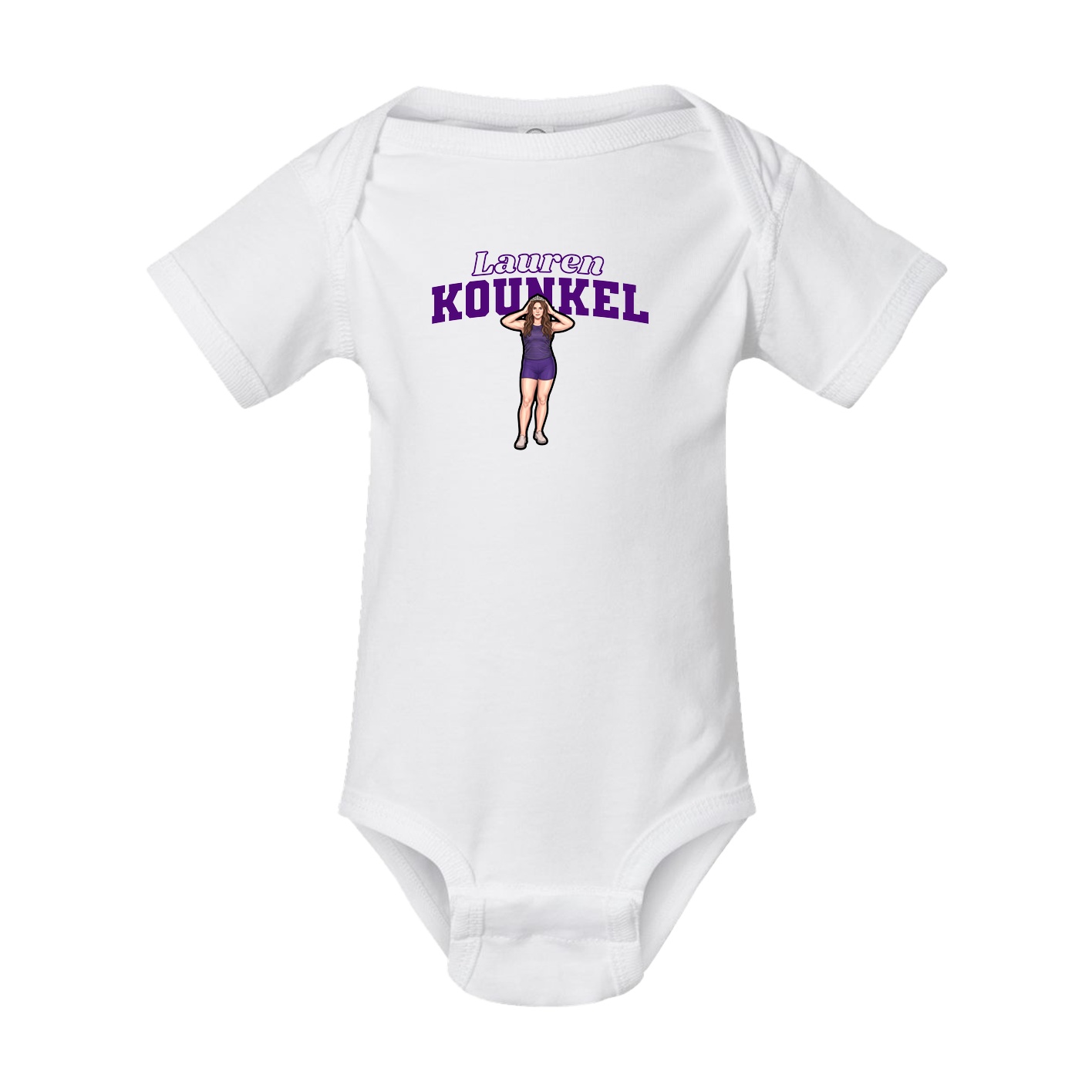 Baby Onesie — Name Arch in White