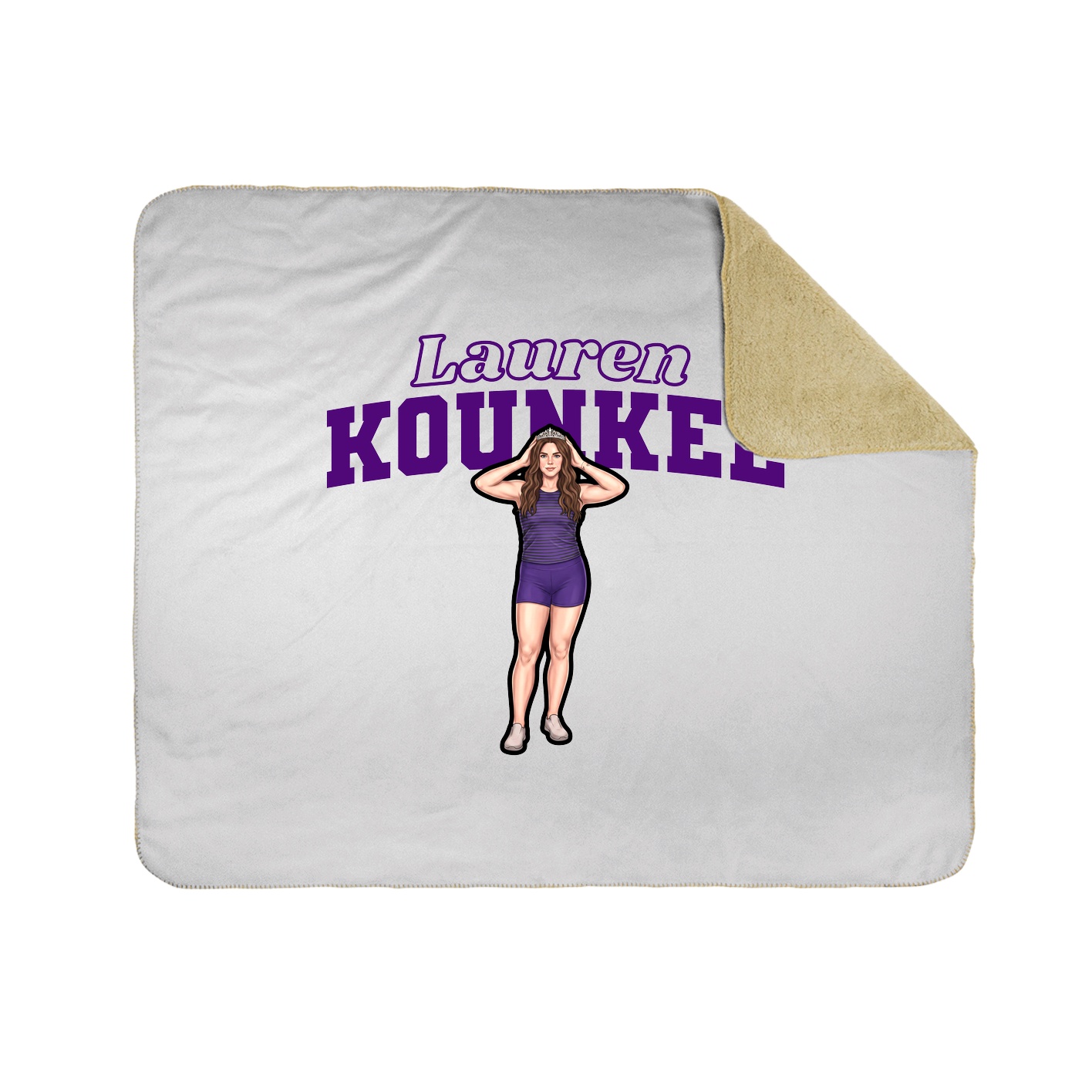 Throw Blanket — Name Arch in White