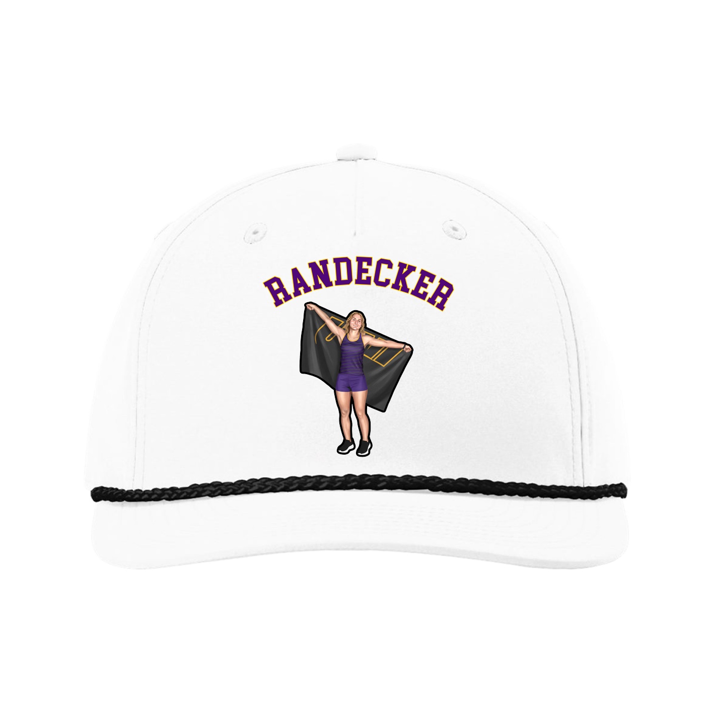 Five-Panel Classic Rope Cap — Shirsey Arch in White