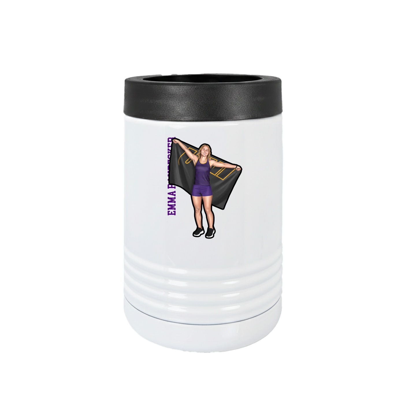 Beverage Holder — Name Vertical in White