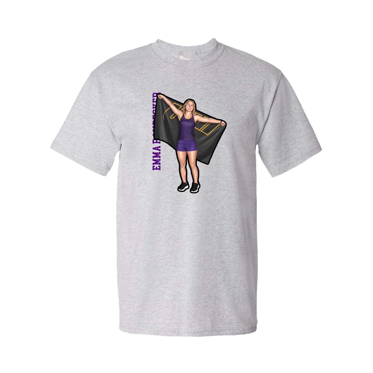 Tee — Name Vertical in Grey