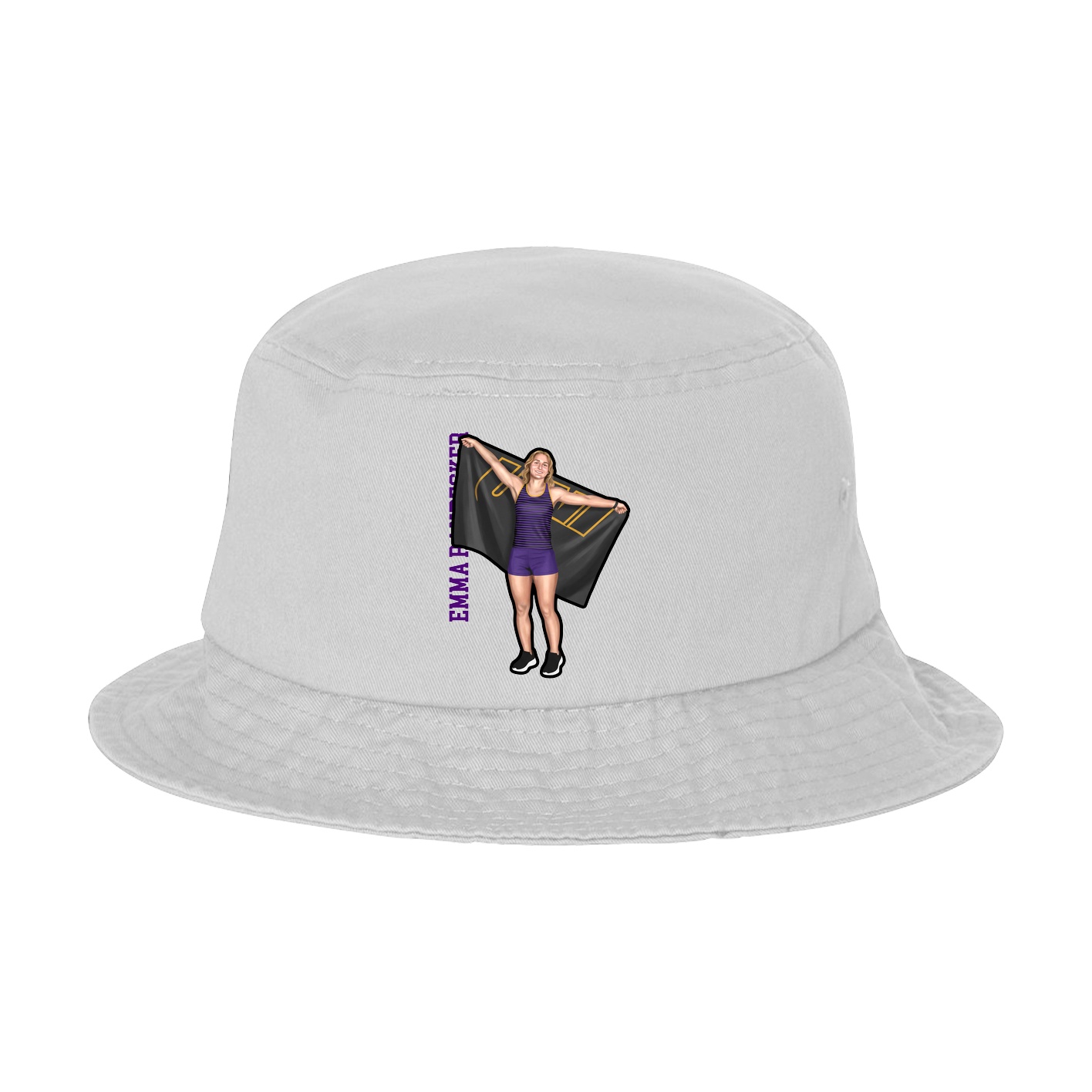 Bucket Cap — Name Vertical in White