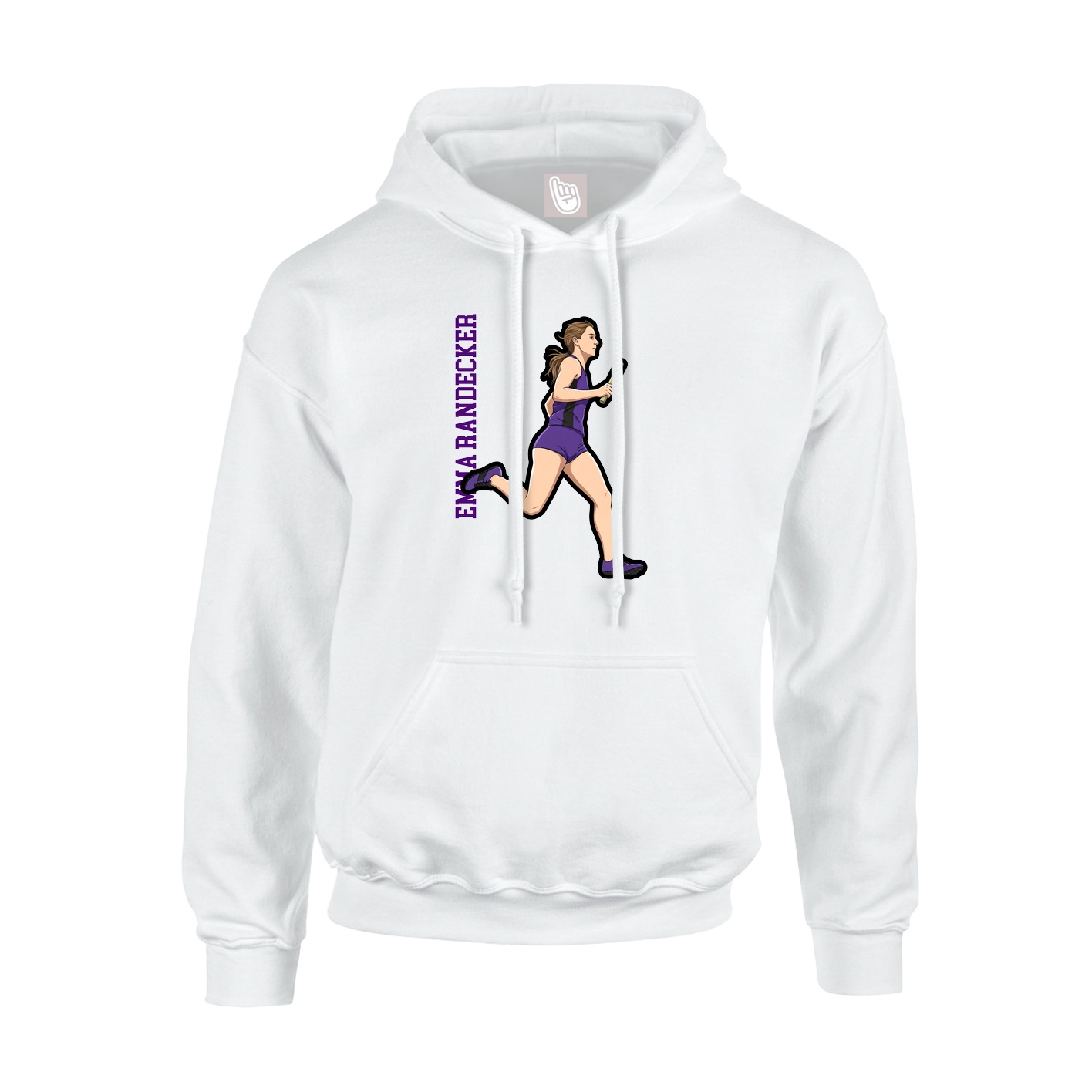 Hoodie — Name Vertical in White
