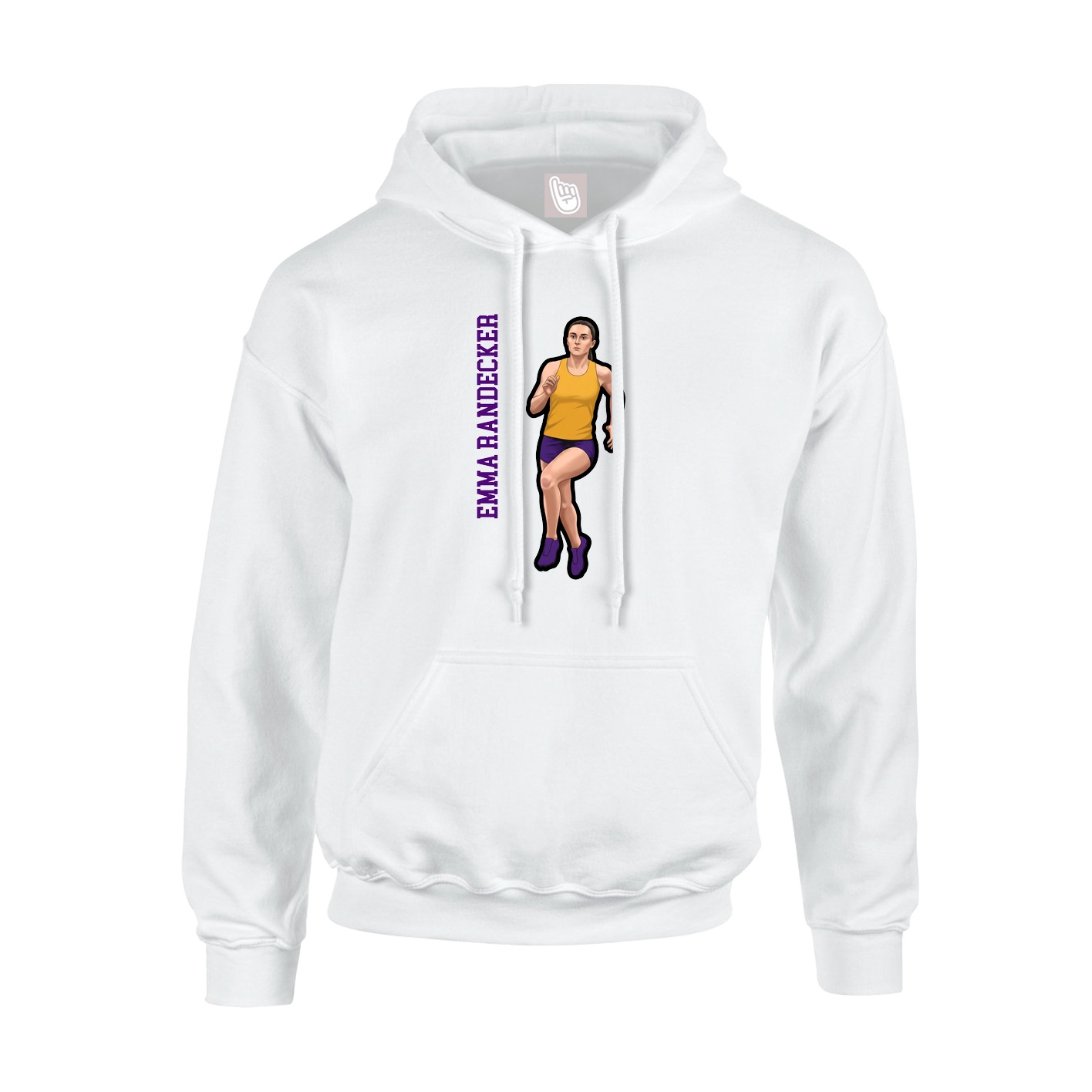 Youth Hoodie — Name Vertical in White