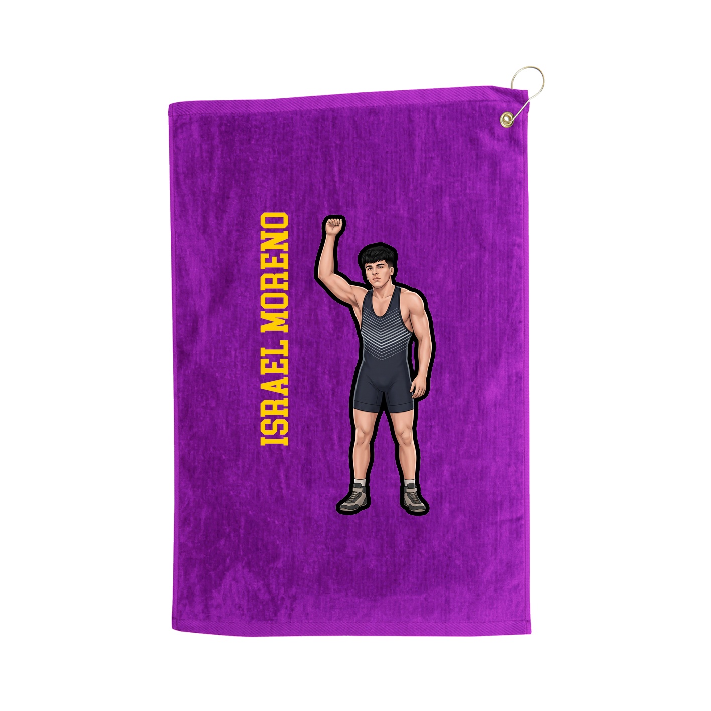 Golf Towel — Name Vertical in Purple