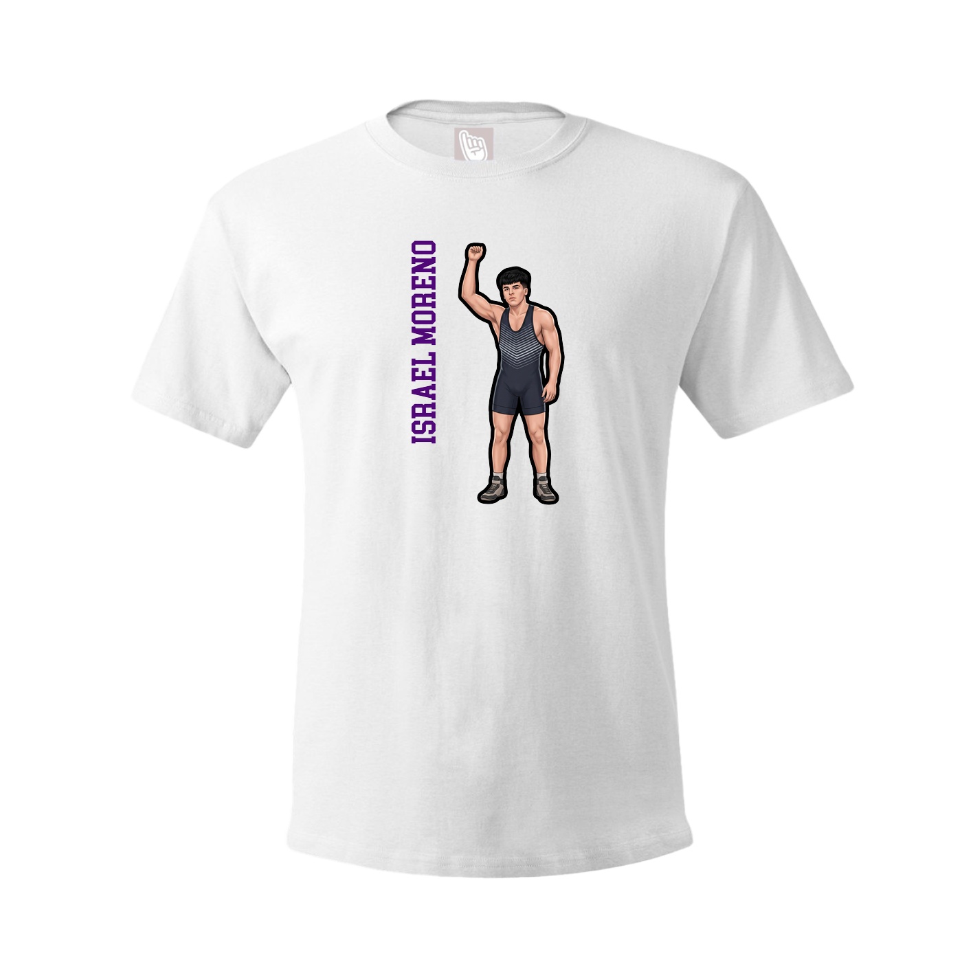 Youth Tee — Name Vertical in White