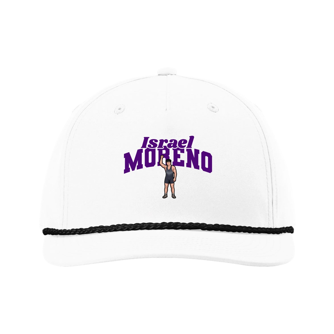 Five-Panel Classic Rope Cap — Signature Arch in White