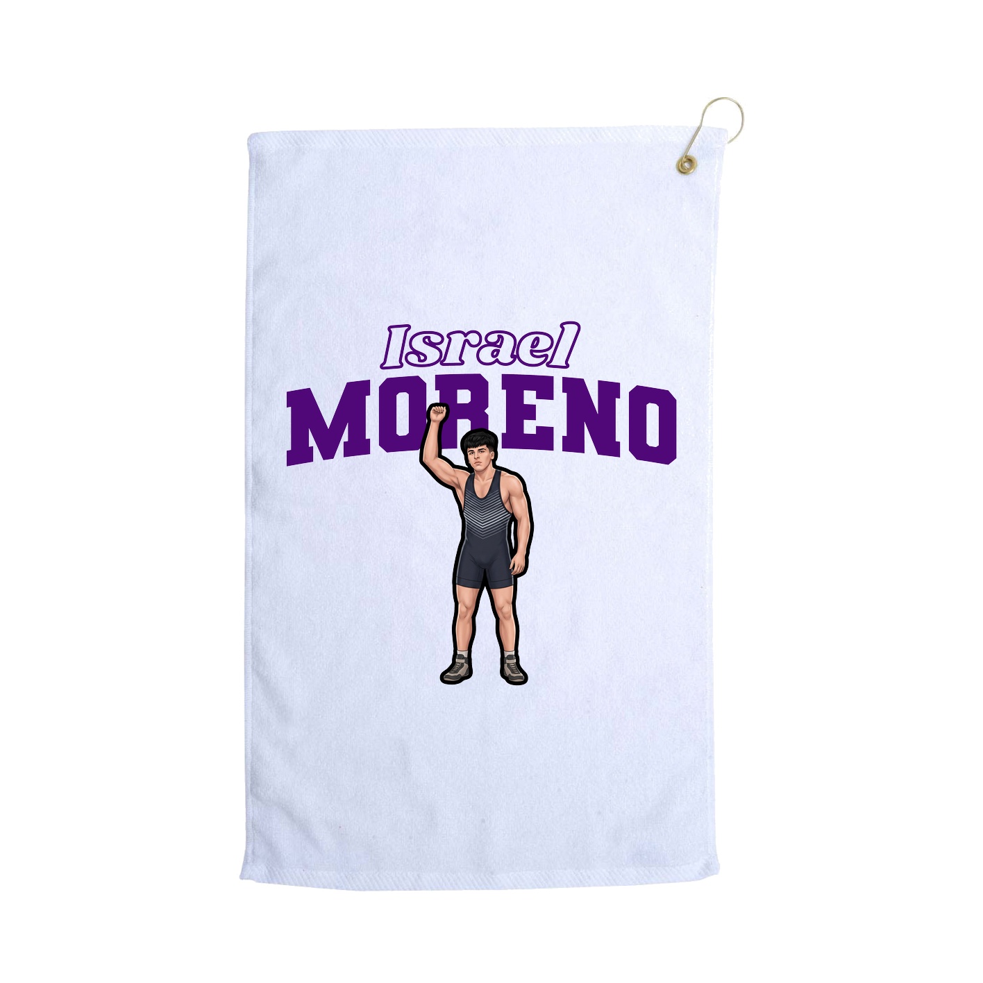 Golf Towel — Name Arch in White