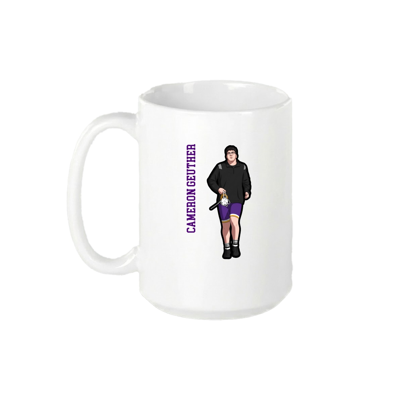 15oz Coffee Mug — Name Vertical in White