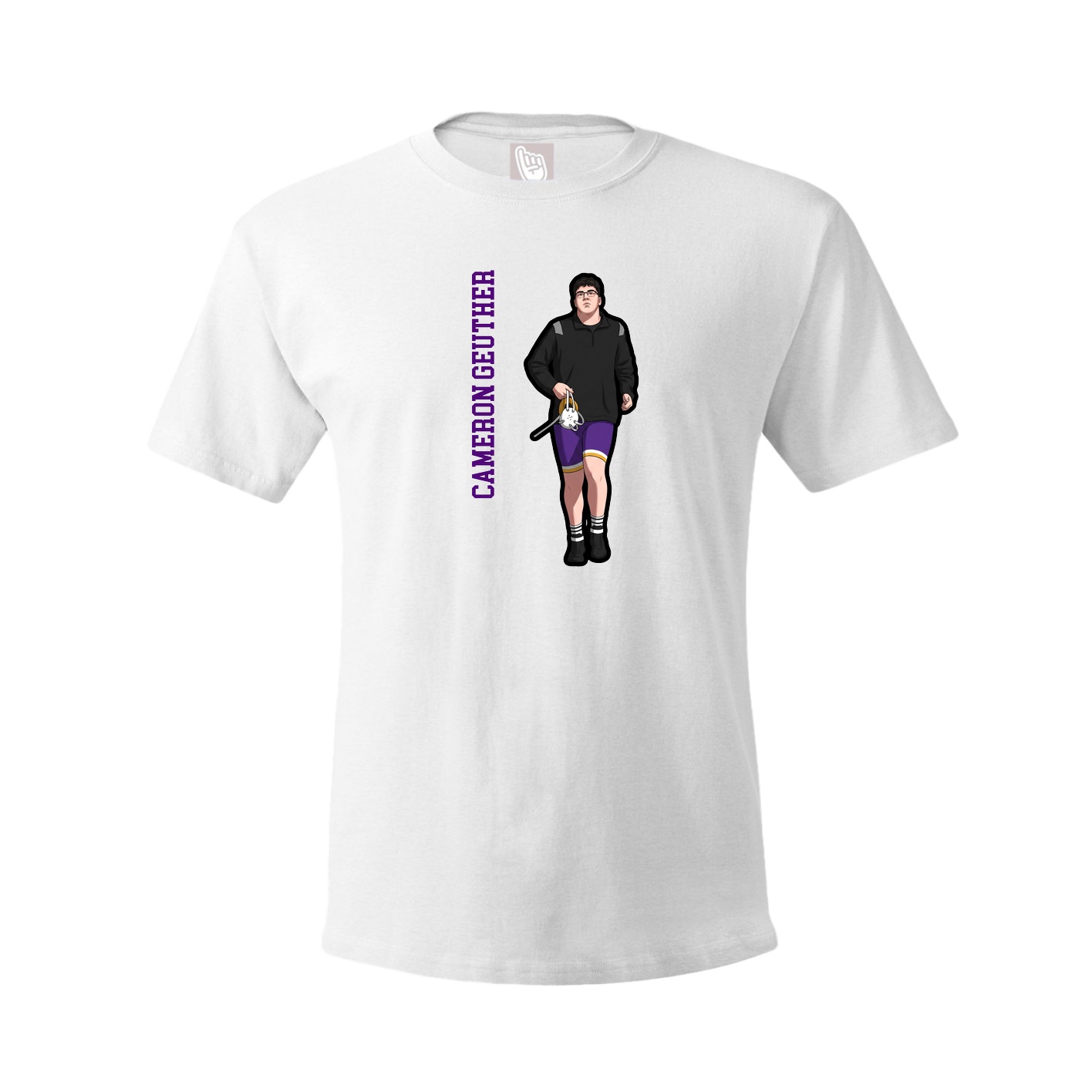 Youth Tee — Name Vertical in White