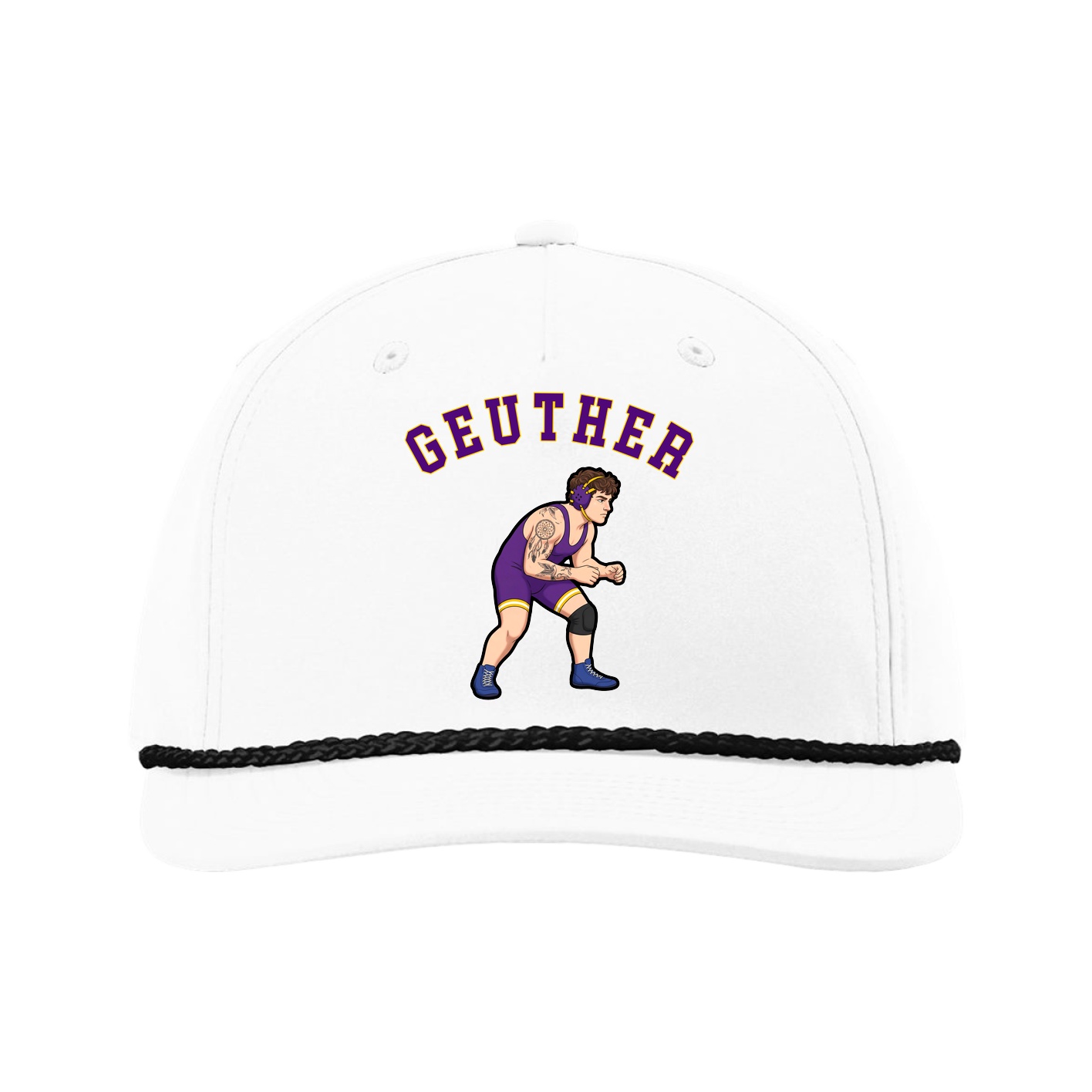 Five-Panel Classic Rope Cap — Shirsey Arch in White