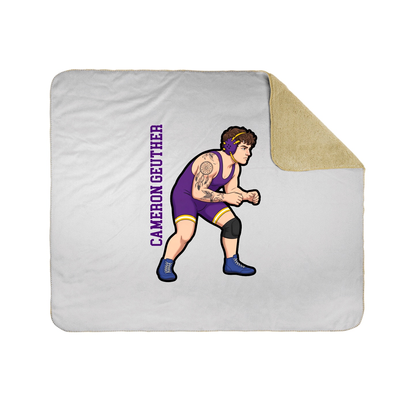 Throw Blanket — Name Vertical in White