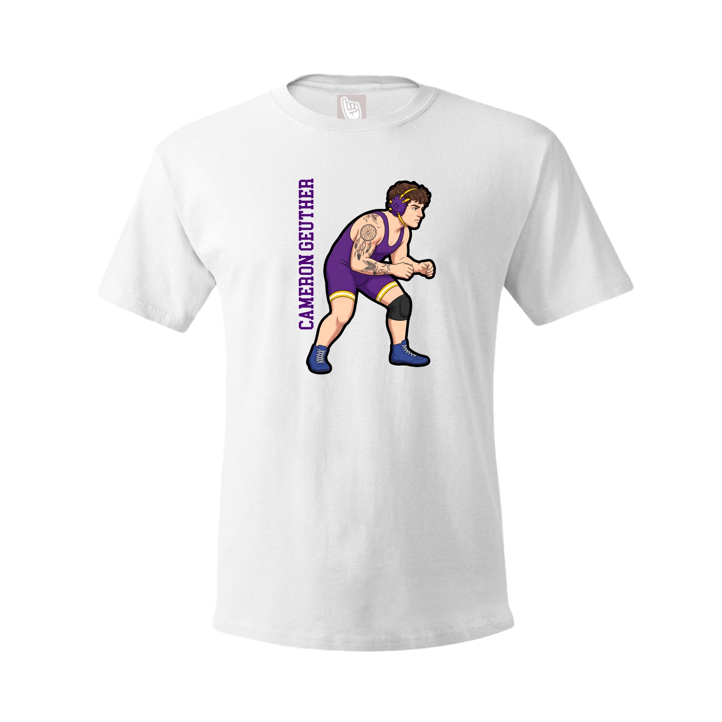 Tee — Name Vertical in White