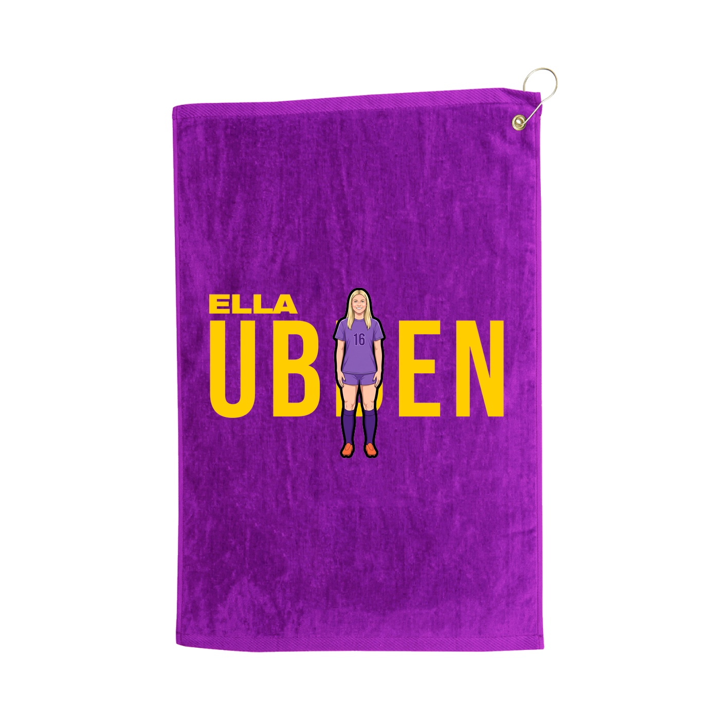Golf Towel — Player Name in Purple