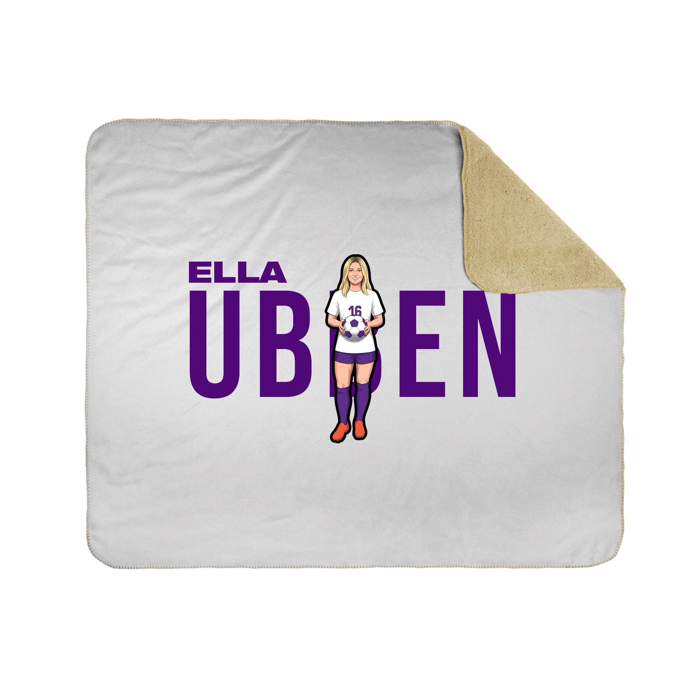 Throw Blanket — Player Name in White
