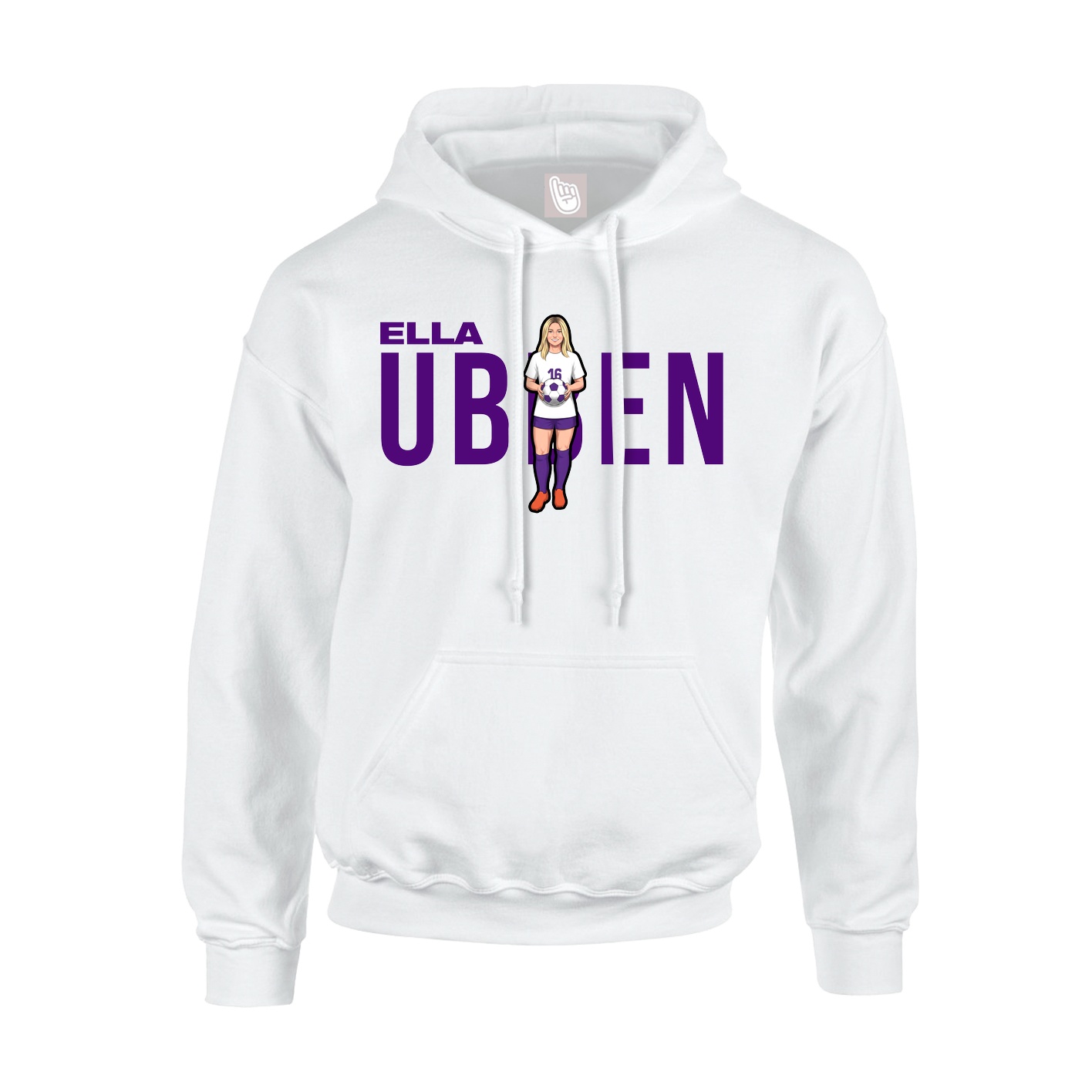 Youth Hoodie — Player Name in White