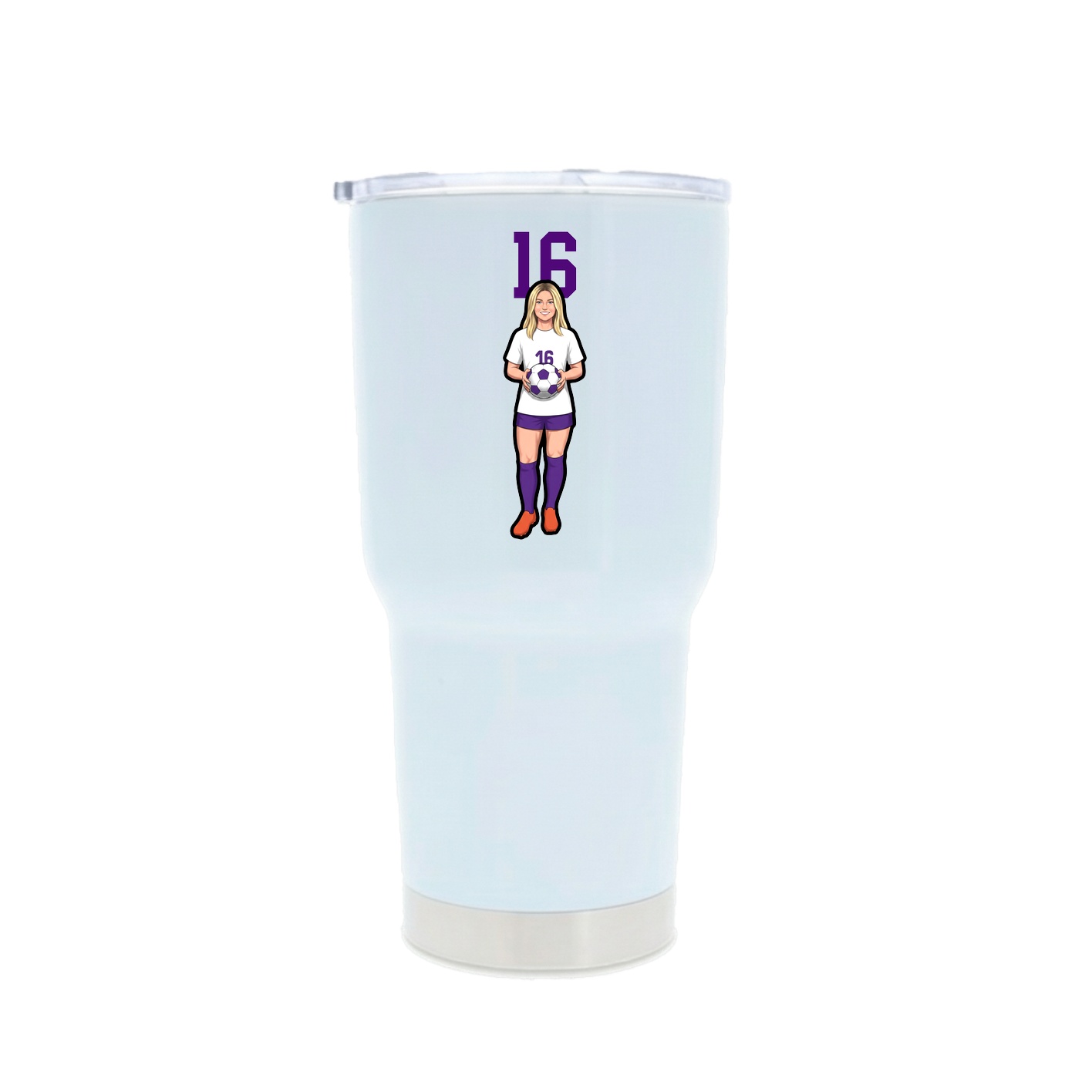 30oz Stainless Steel Tumbler — Number Top in White