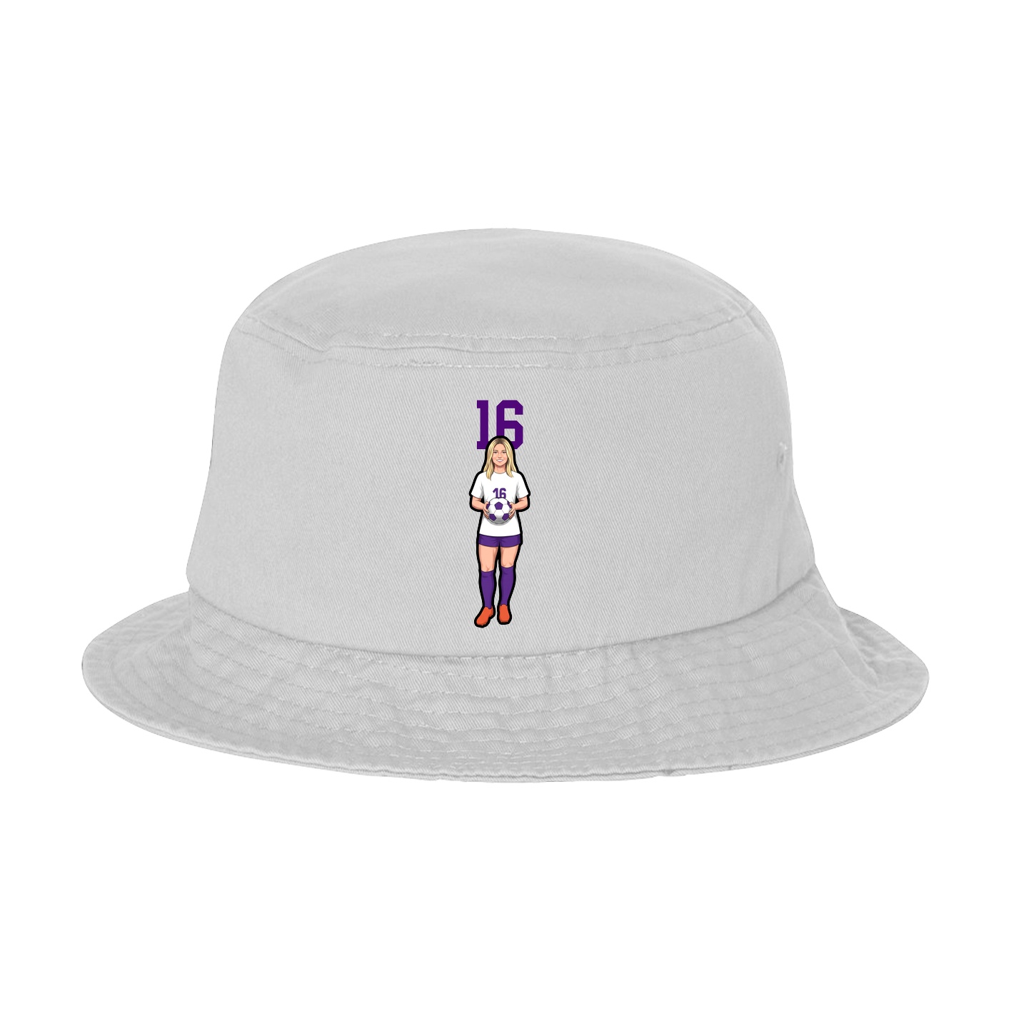 Bucket Cap — Number Top in White