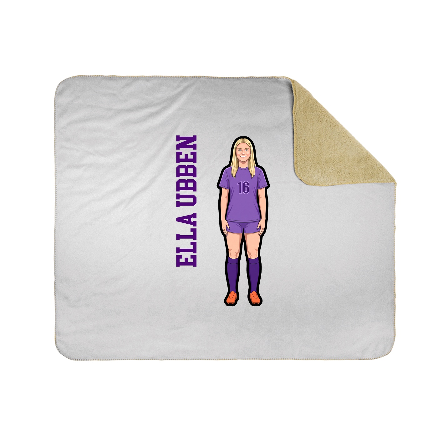 Throw Blanket — Name Vertical in White