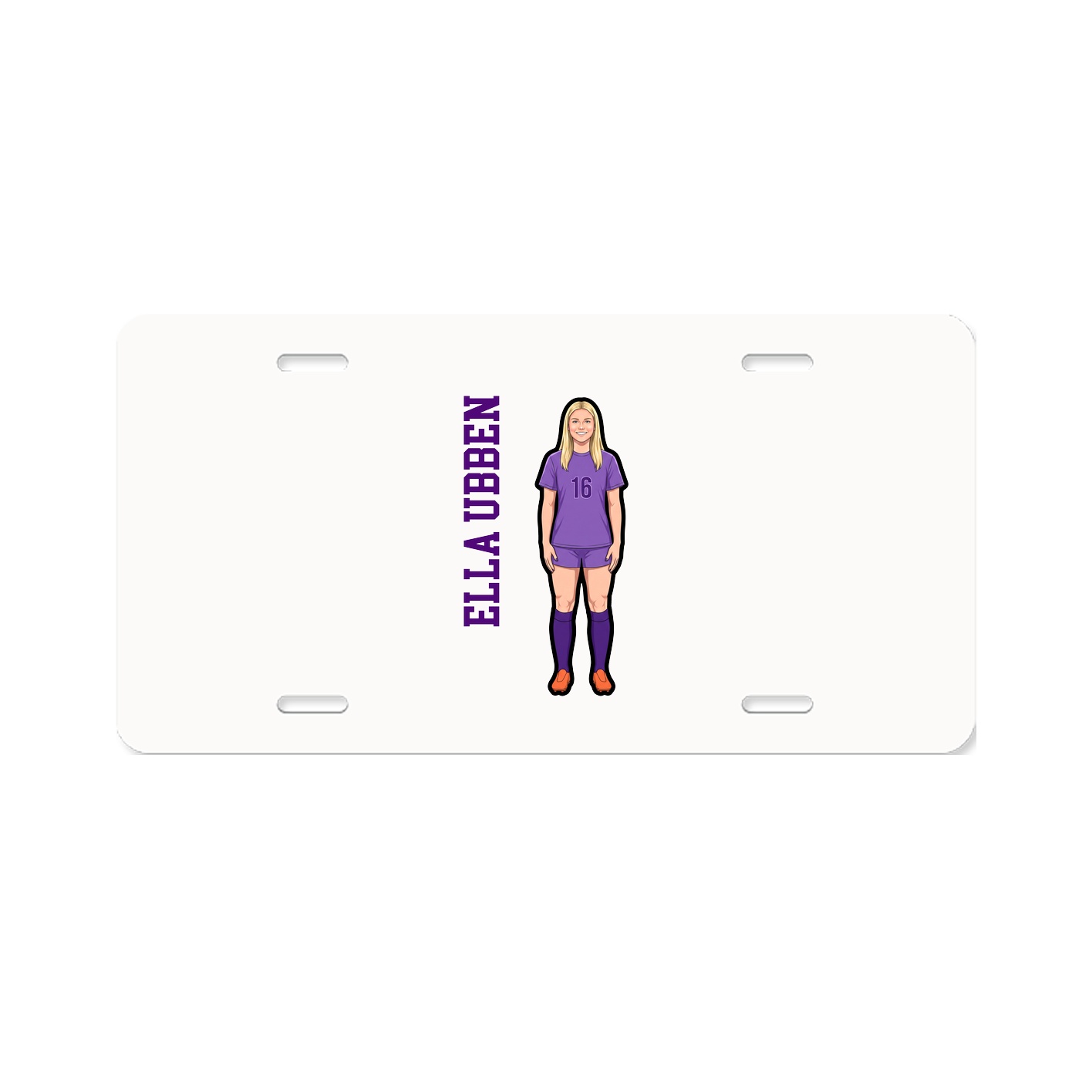 License Plate — Name Vertical in Classic