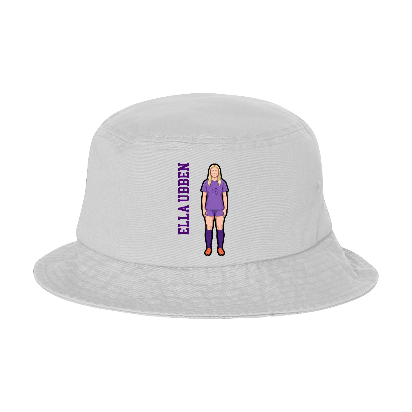 Bucket Cap — Name Vertical in White